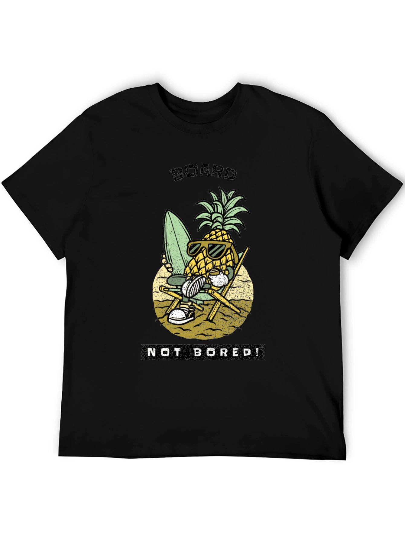 Board Not Bored Pineapple Graphic T-Shirt