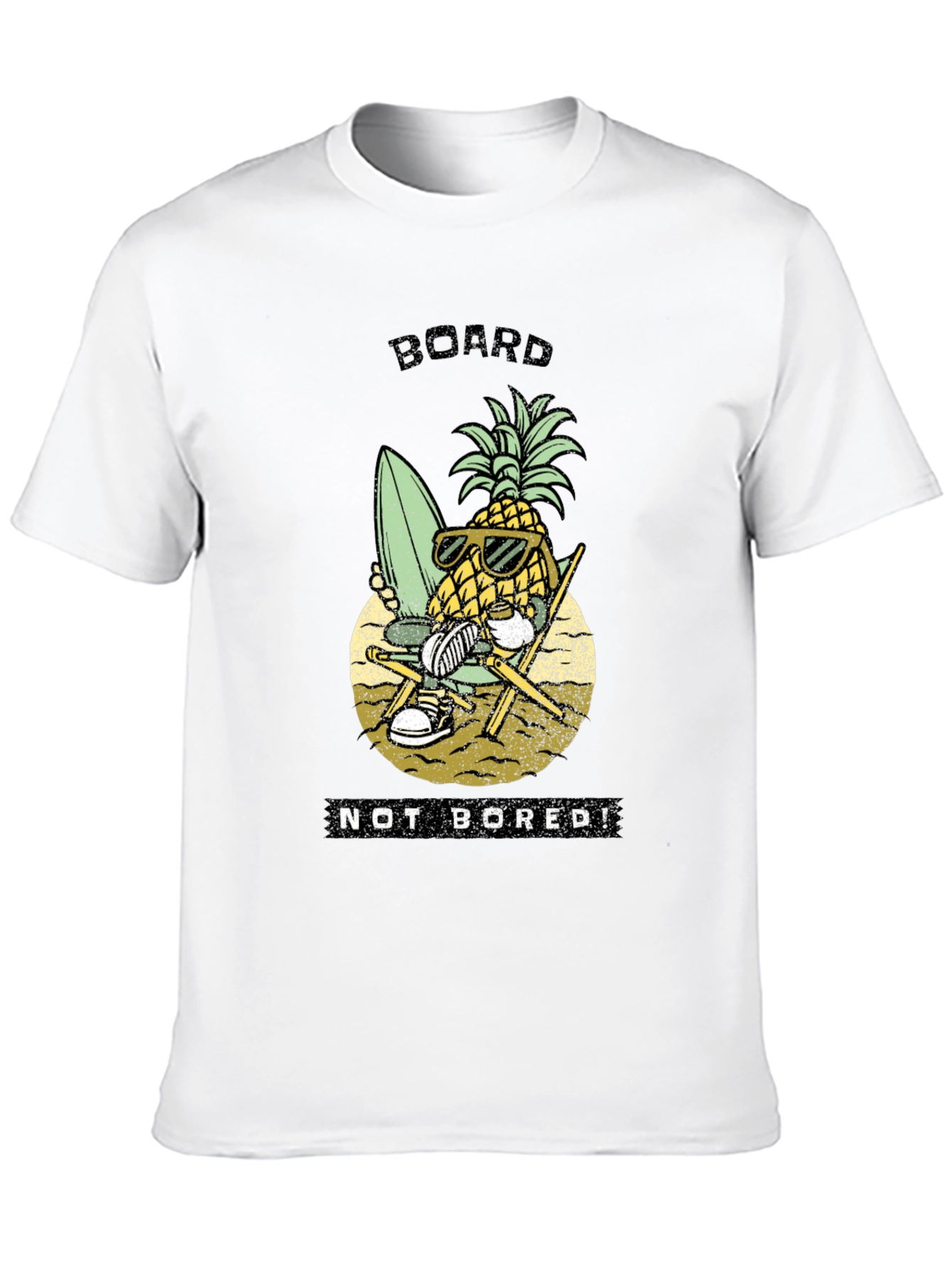 Board Not Bored Pineapple Graphic T-Shirt
