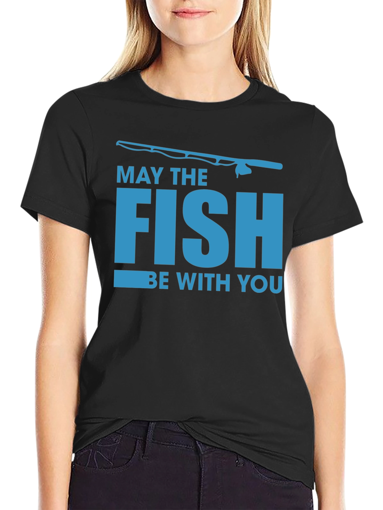 May The Fish Be With You Black T-Shirt