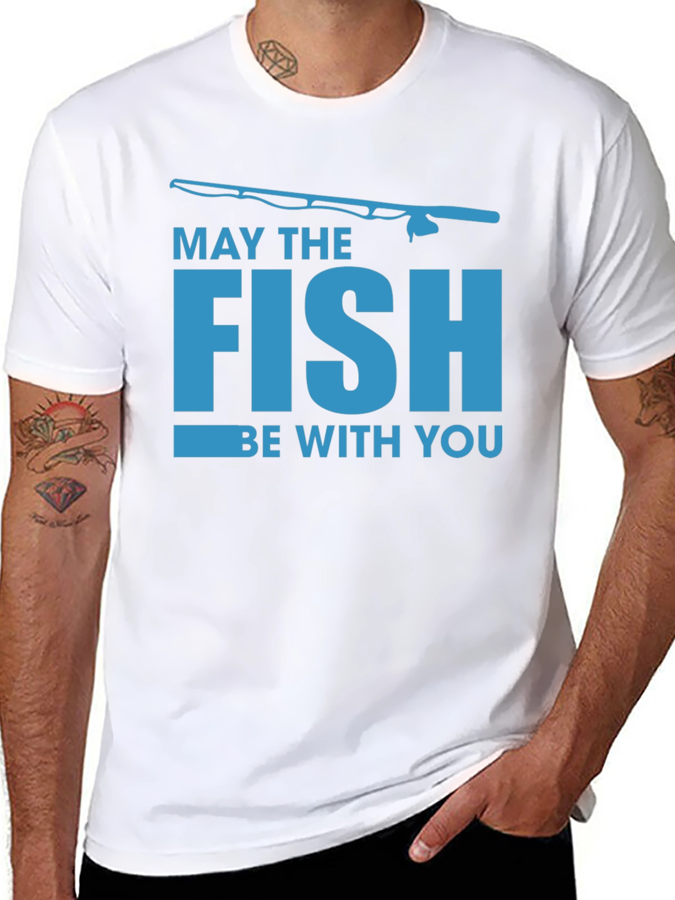 May The Fish Be With You Black T-Shirt