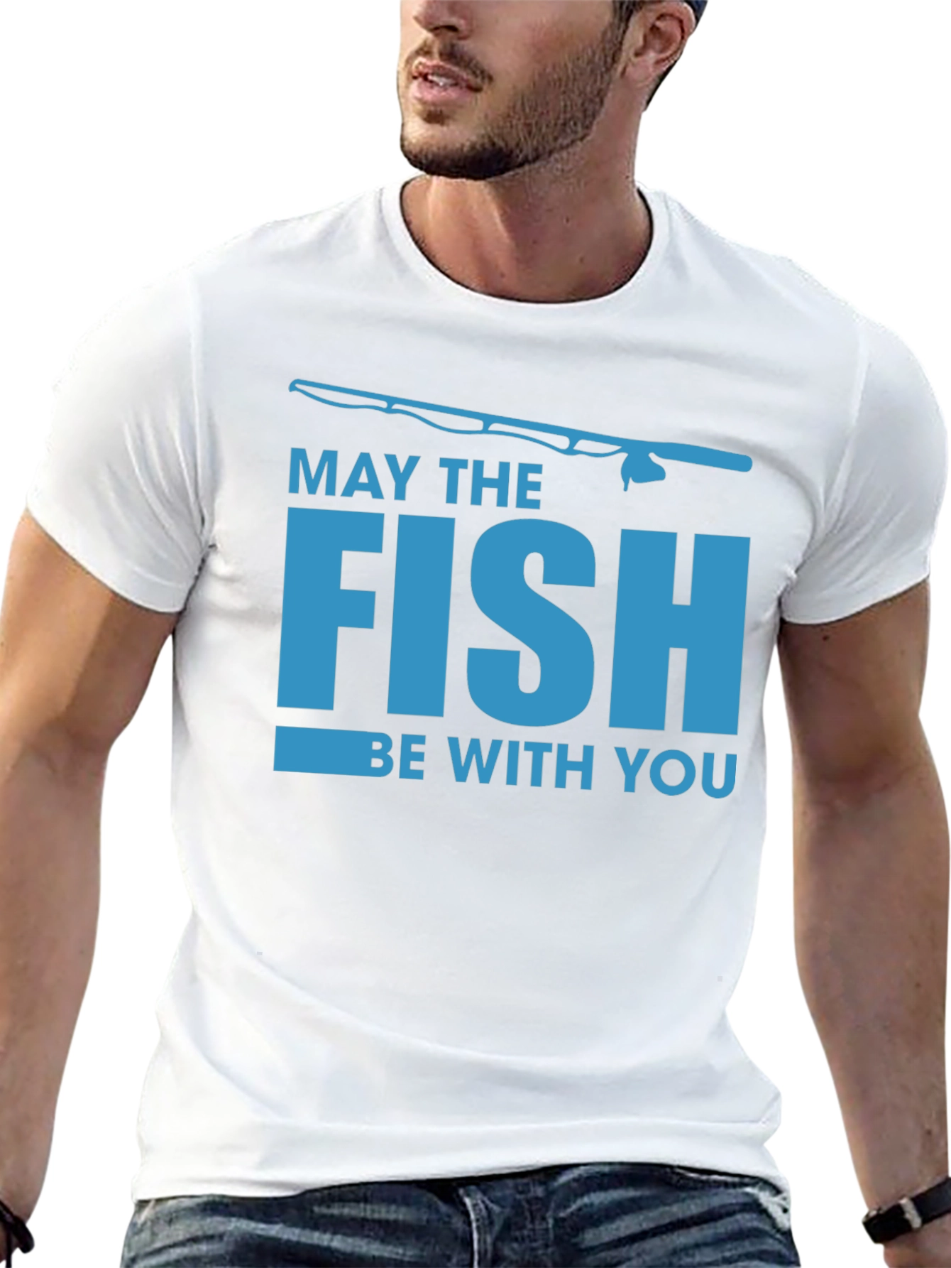 May The Fish Be With You Black T-Shirt