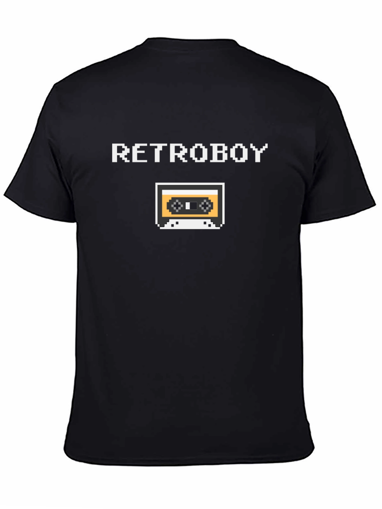 Retroboy Pixel Cassette Black T-Shirt - Gamer Style