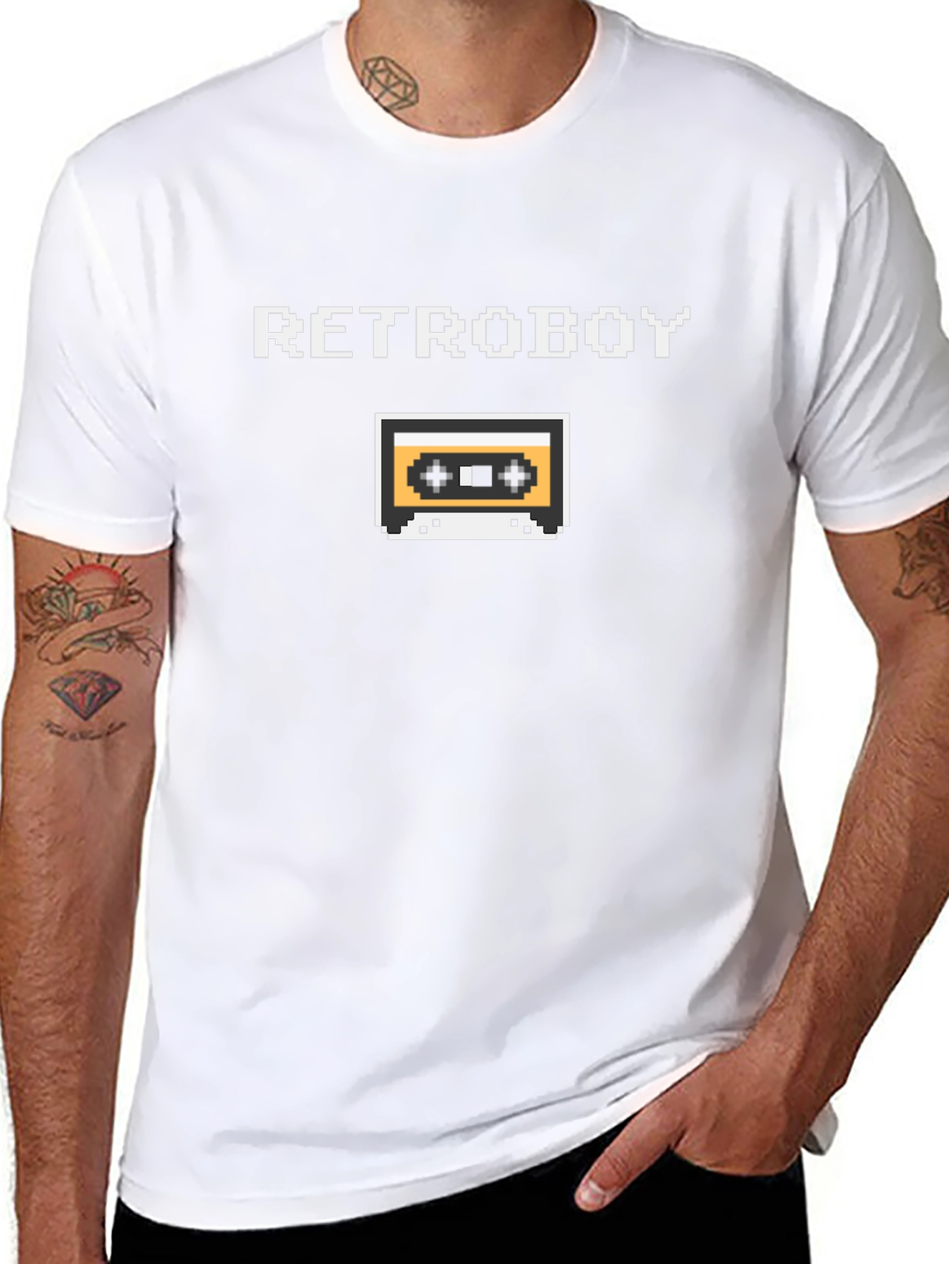 Retroboy Pixel Cassette Black T-Shirt - Gamer Style