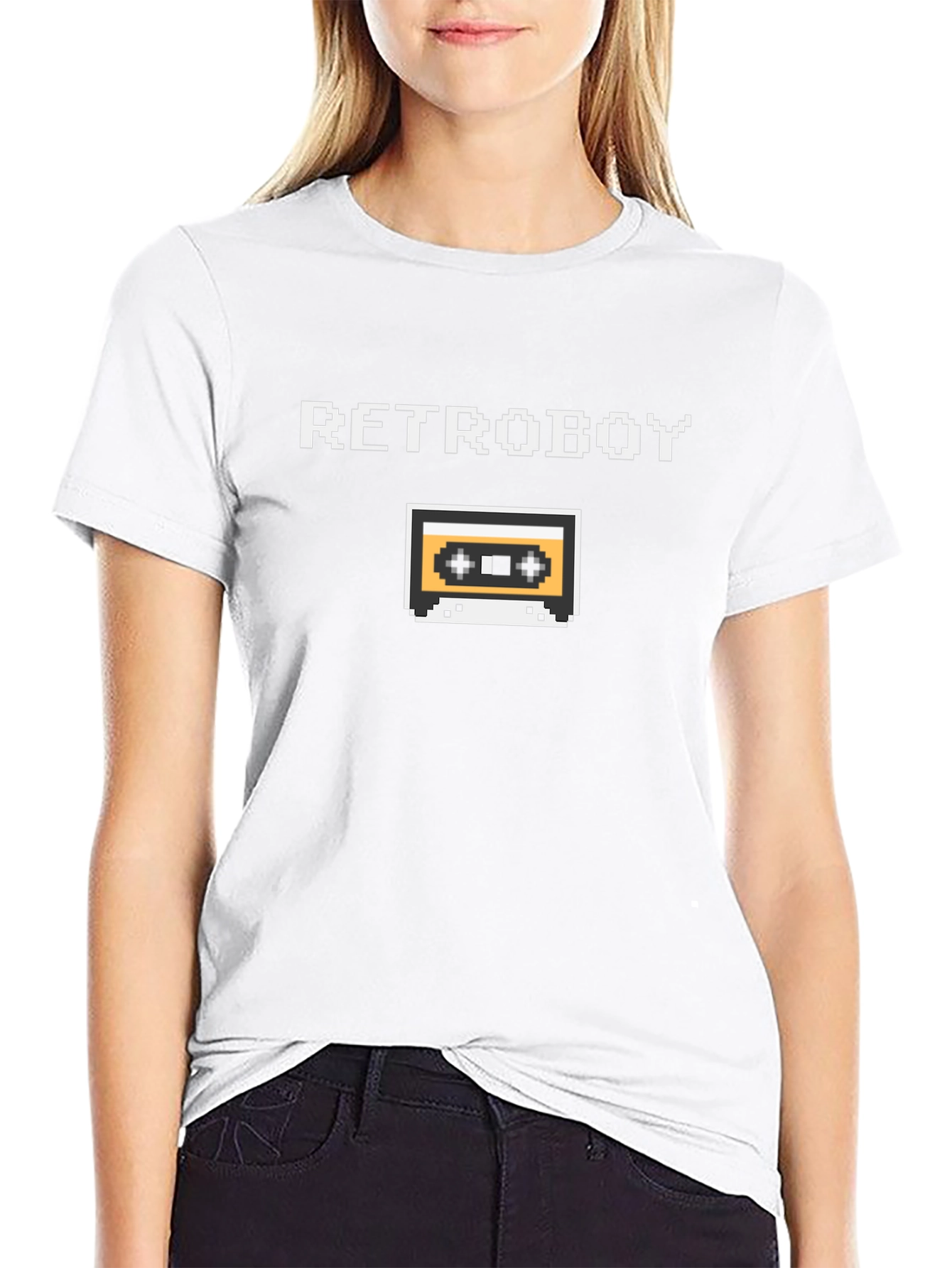 Retroboy Pixel Cassette Black T-Shirt - Gamer Style