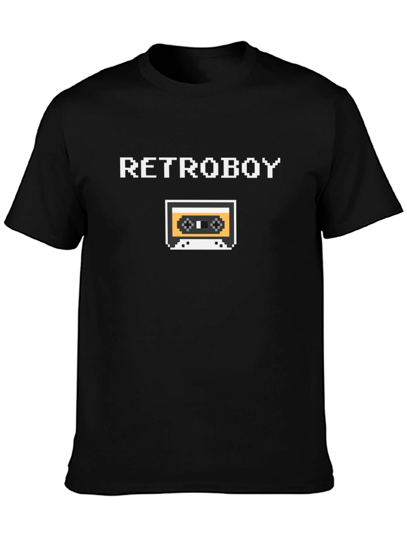 Retroboy Pixel Cassette Black T-Shirt - Gamer Style