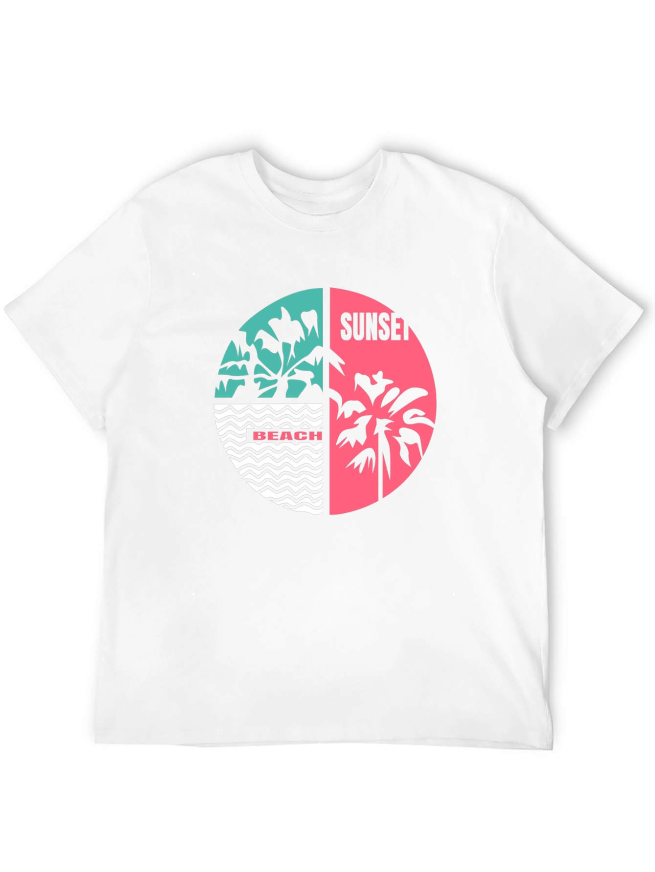 Retro Beach Sunset Graphic T-Shirt - Black
