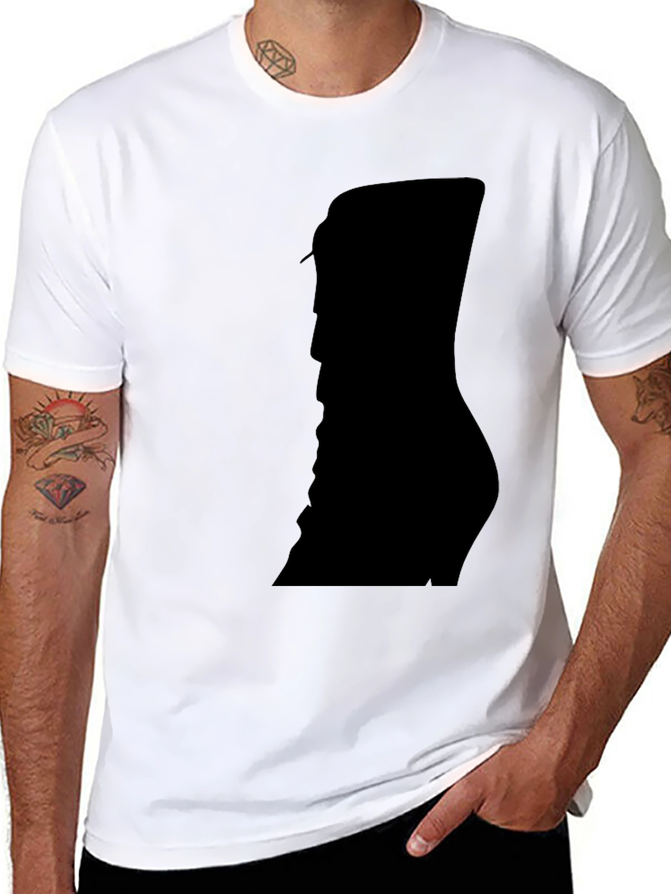Silhouette Print Black T-Shirt