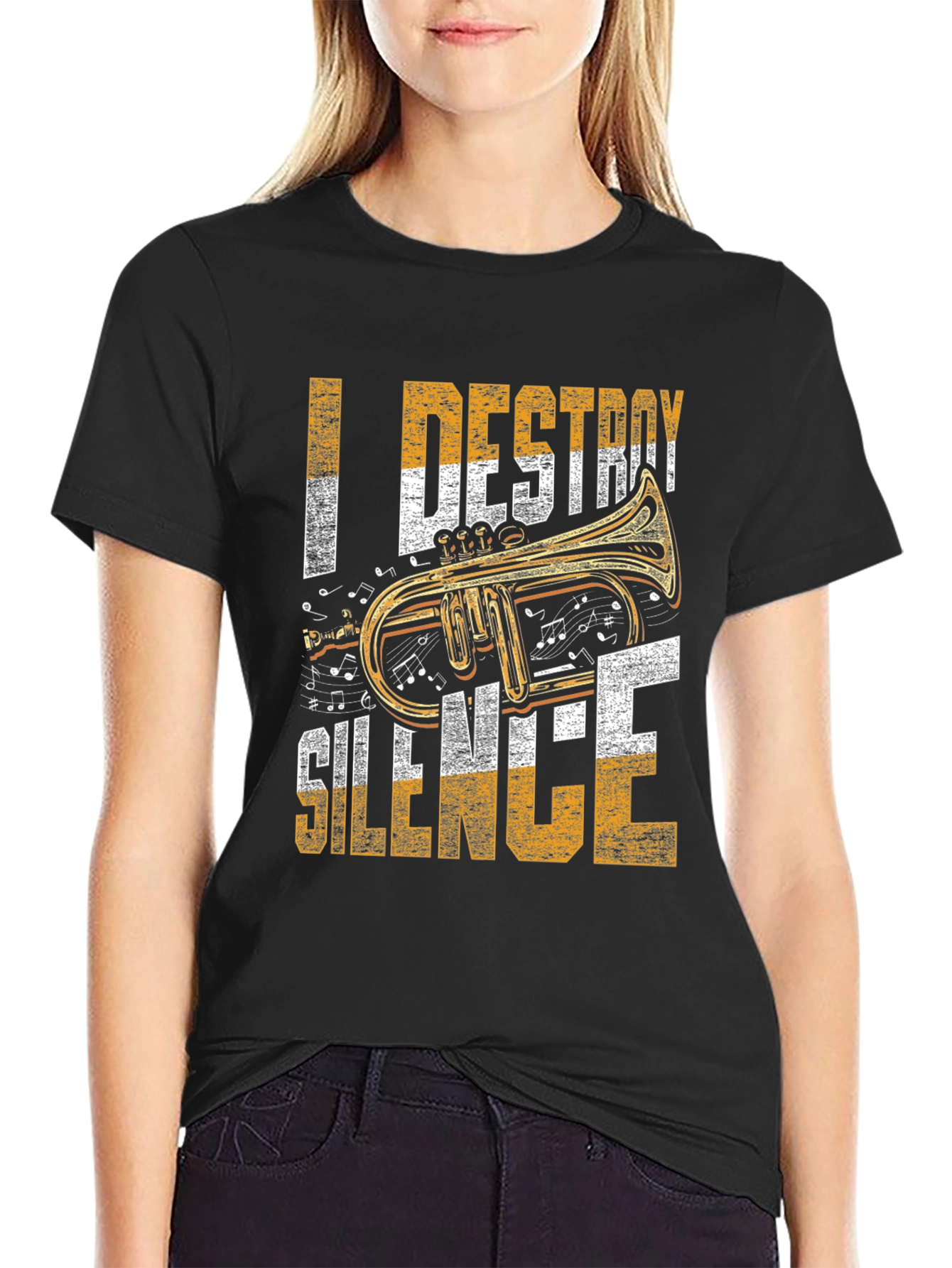 Destroy Silence Trumpet Musician T-Shirt