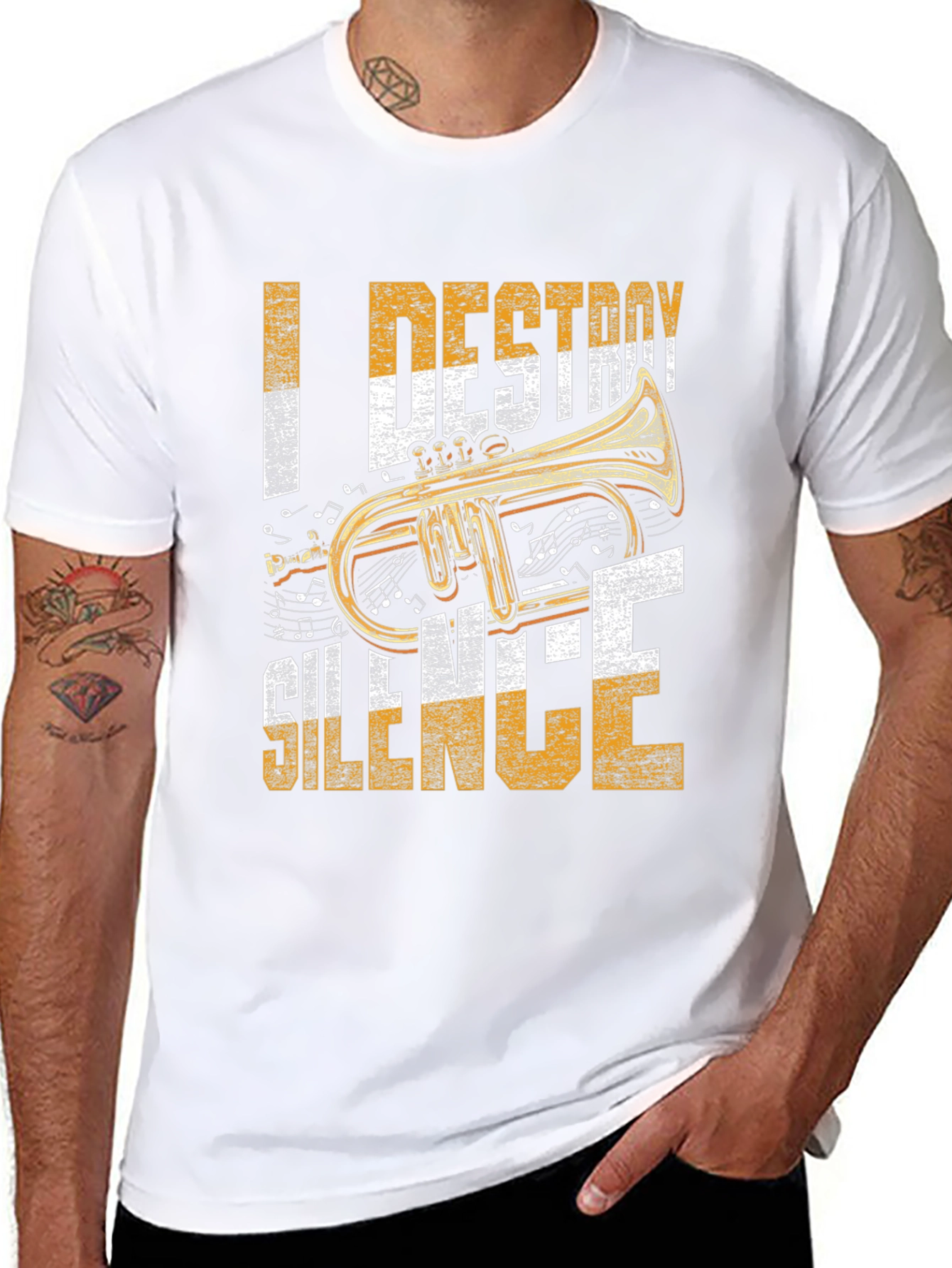 Destroy Silence Trumpet Musician T-Shirt