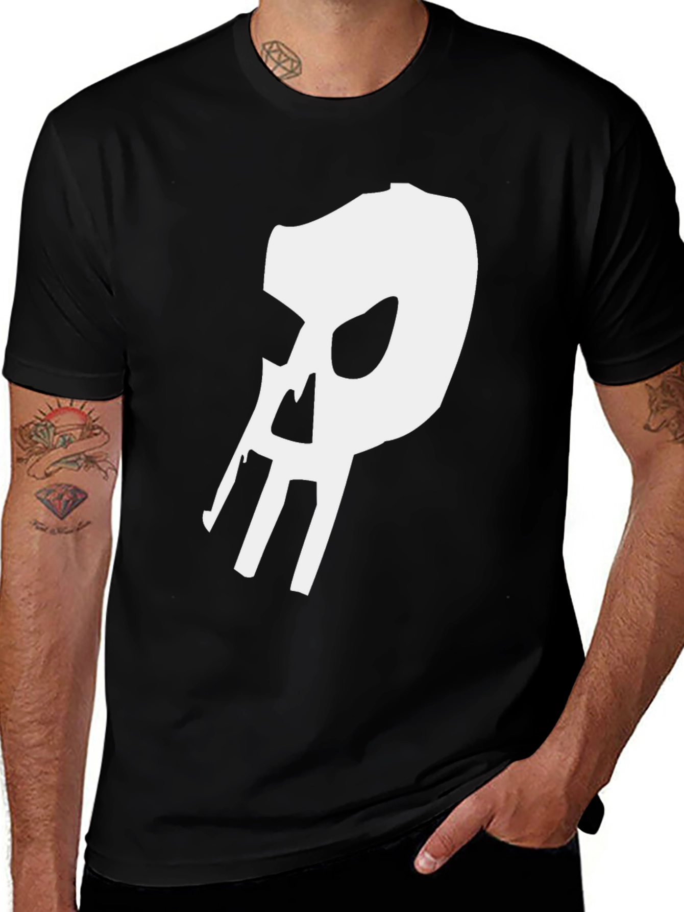 Skull Graphic Black T-Shirt - Edgy Fashion