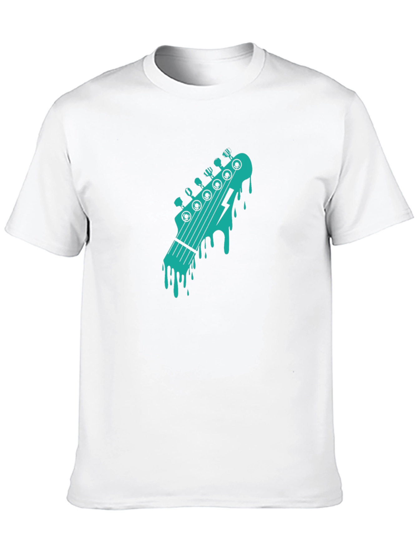 Cool Black T-Shirt with Guitar Headstock Graphic