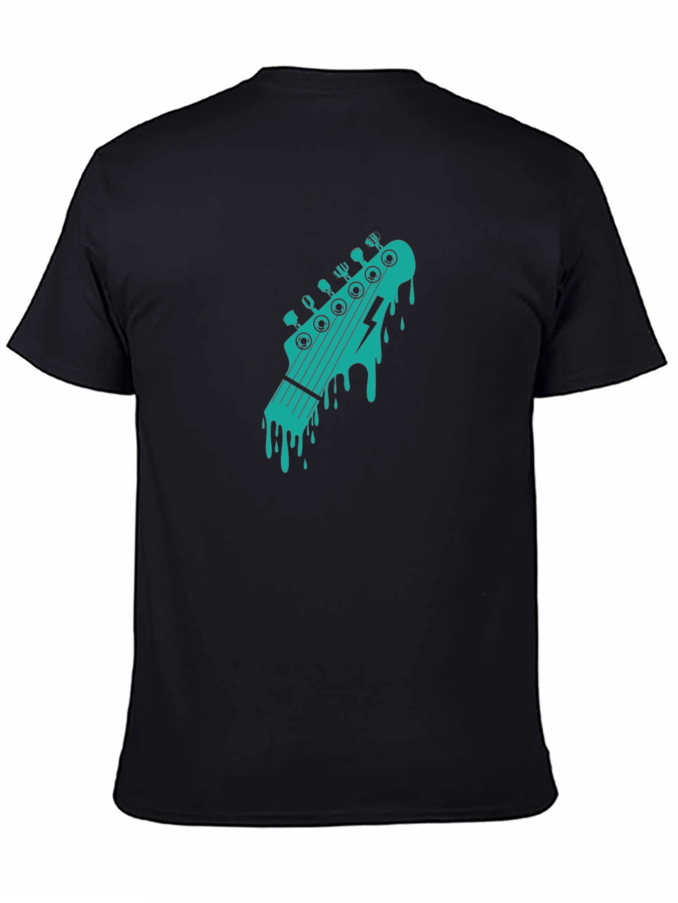 Cool Black T-Shirt with Guitar Headstock Graphic