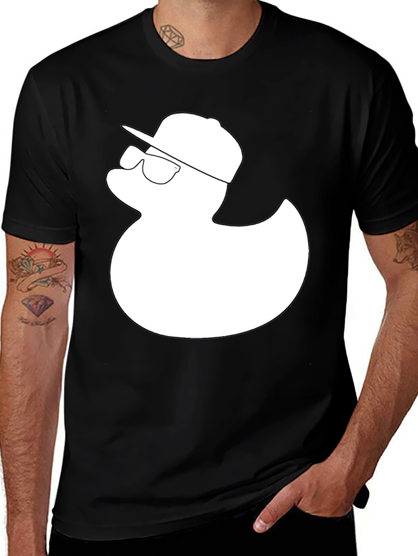 Duck with Hat T-Shirt - Cool Graphic Tee