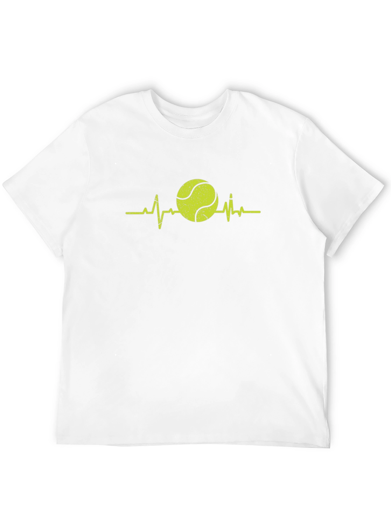 Tennis Heartbeat Graphic Tee - Black Cotton T-Shirt