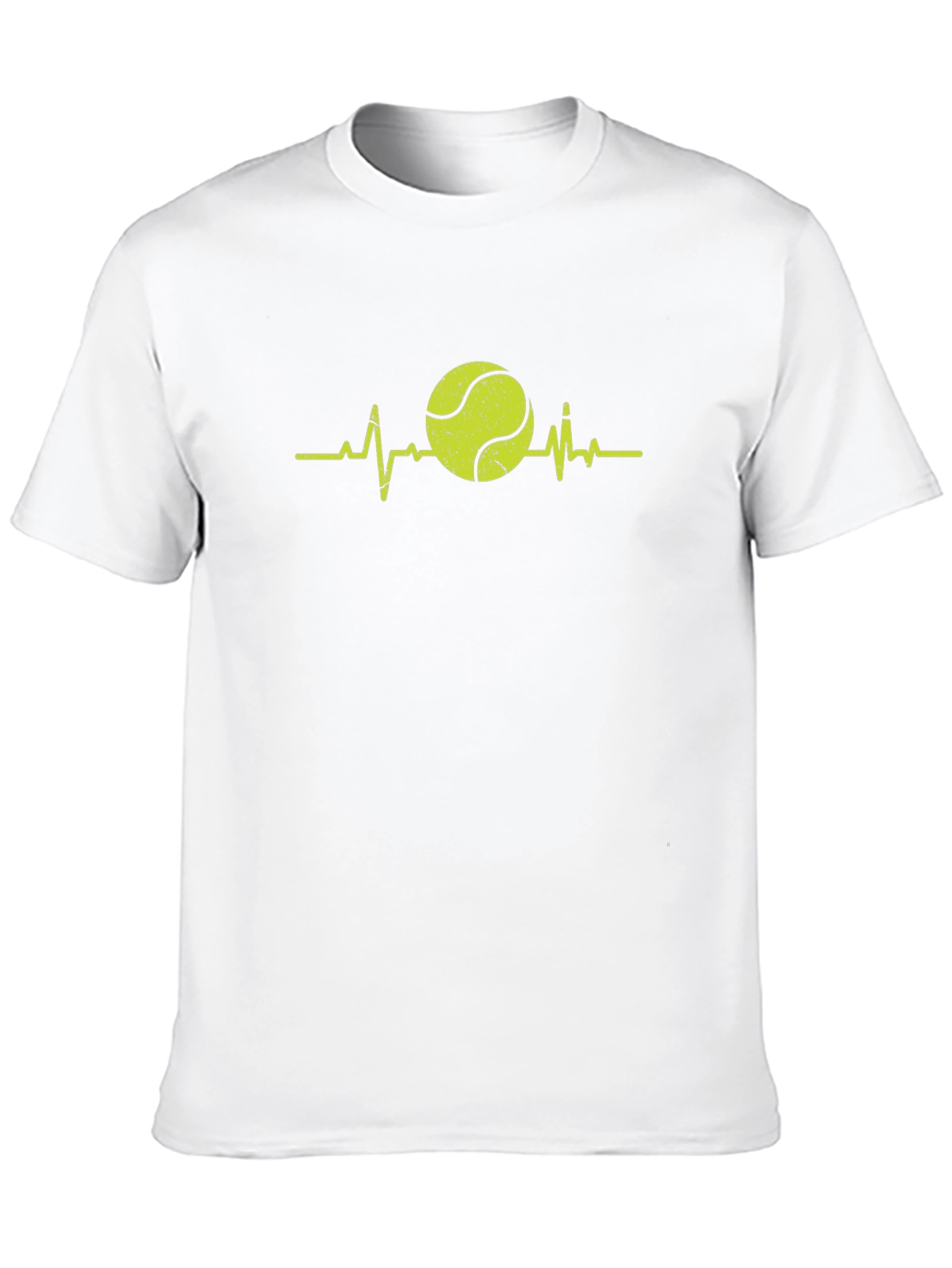 Tennis Heartbeat Graphic Tee - Black Cotton T-Shirt