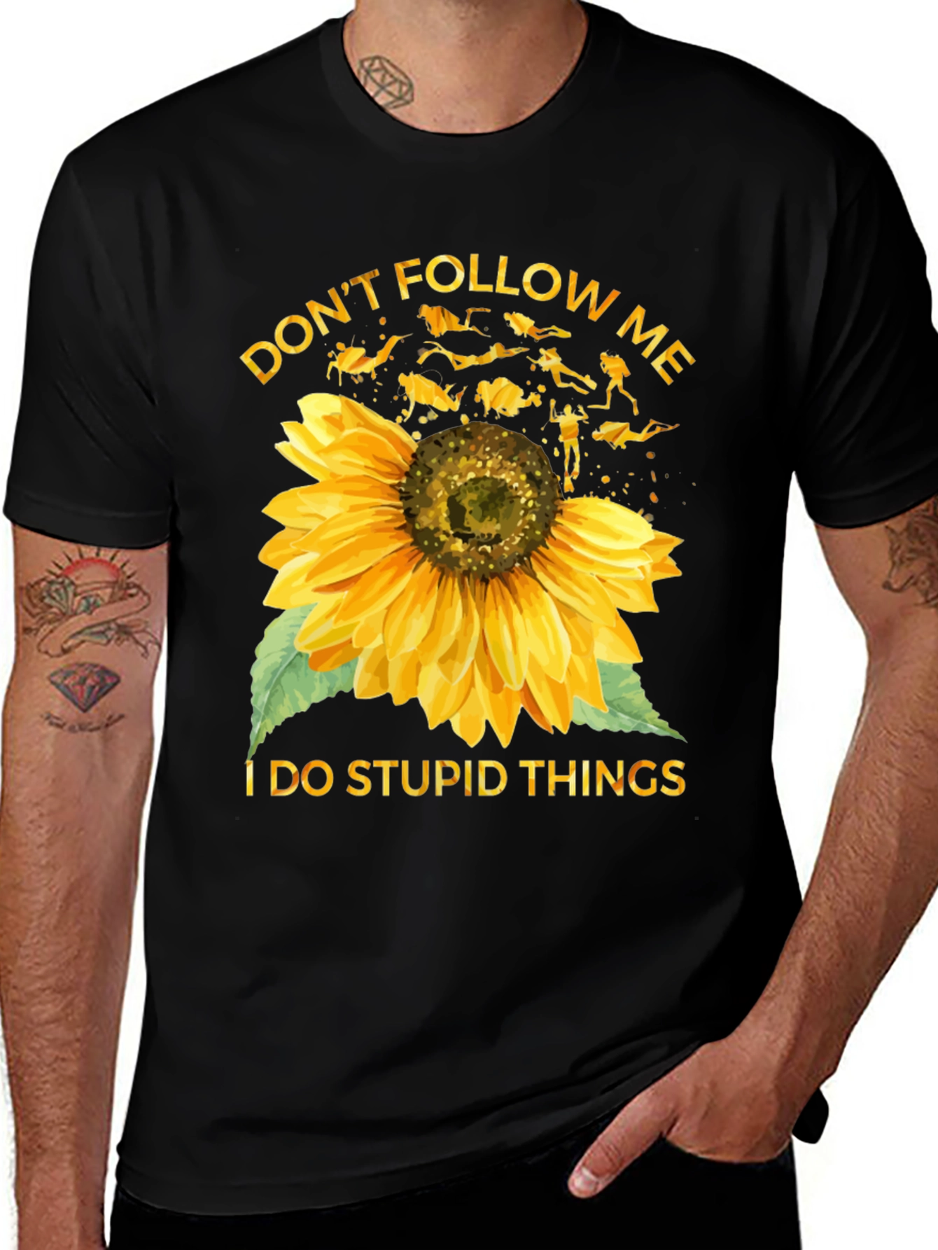 Dont Follow Me Sunflower Scuba Diving T-Shirt