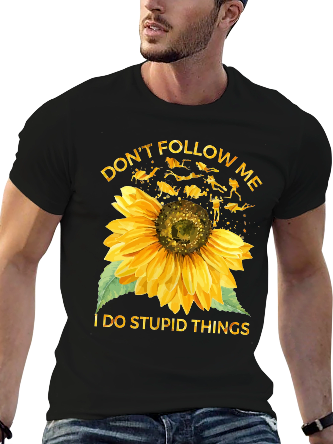 Dont Follow Me Sunflower Scuba Diving T-Shirt