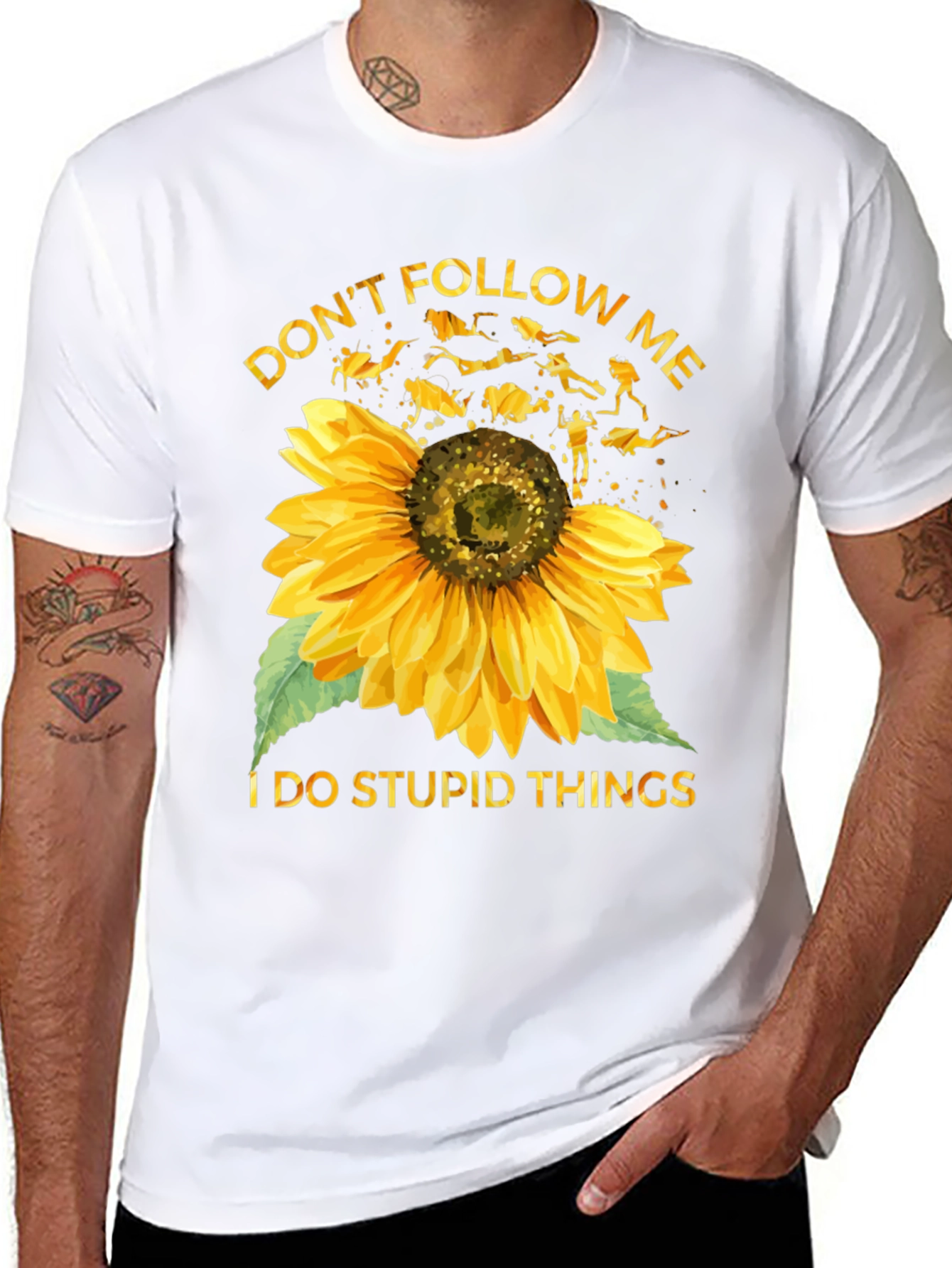 Dont Follow Me Sunflower Scuba Diving T-Shirt