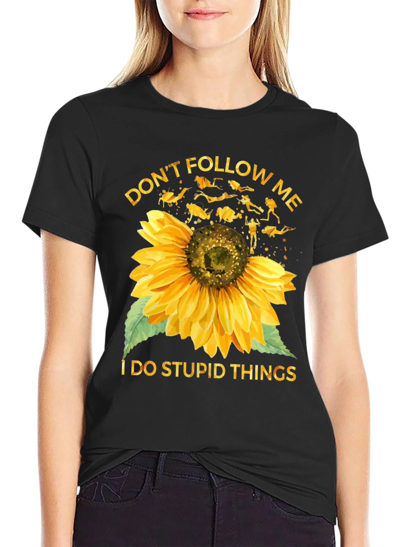 Dont Follow Me Sunflower Scuba Diving T-Shirt