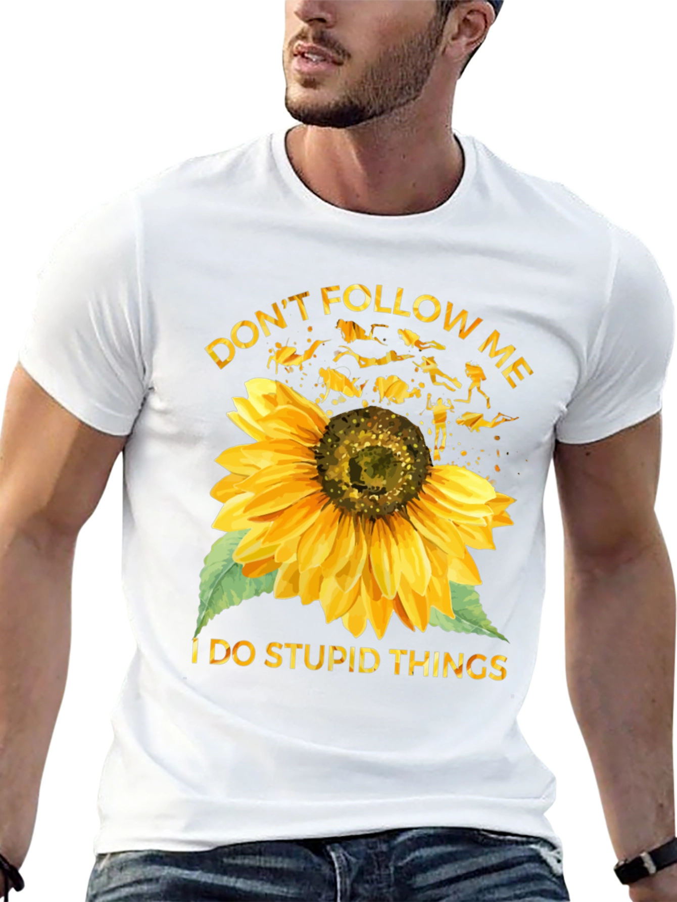 Dont Follow Me Sunflower Scuba Diving T-Shirt