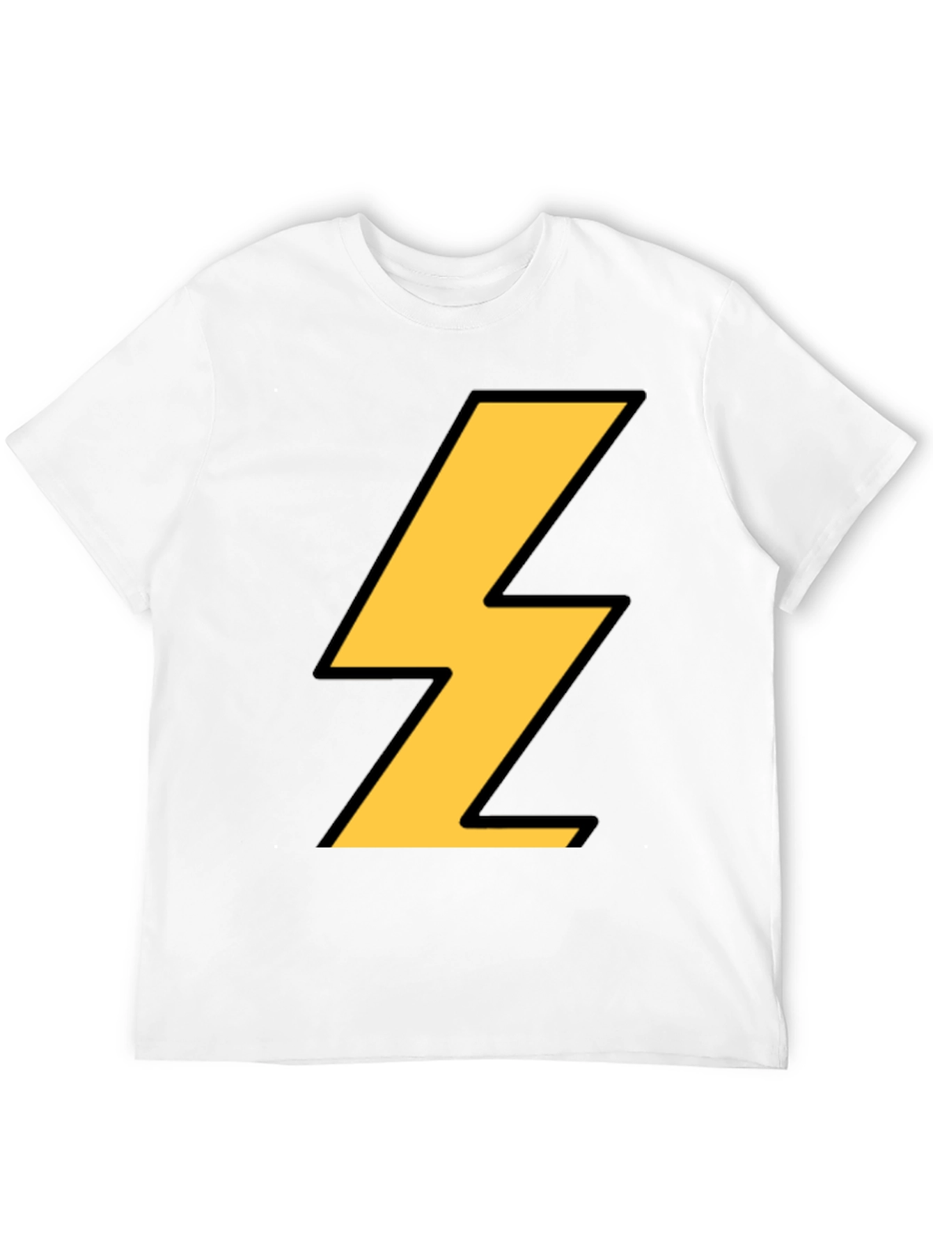 Black T-Shirt with Lightning Bolt Design