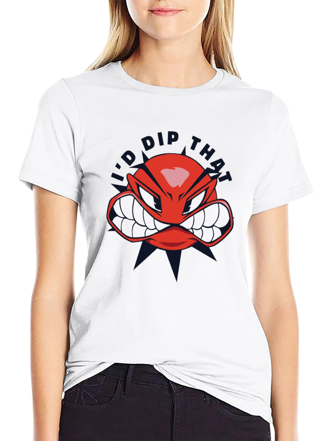 Red Helmet Graphic T-Shirt - Black Crew Neck