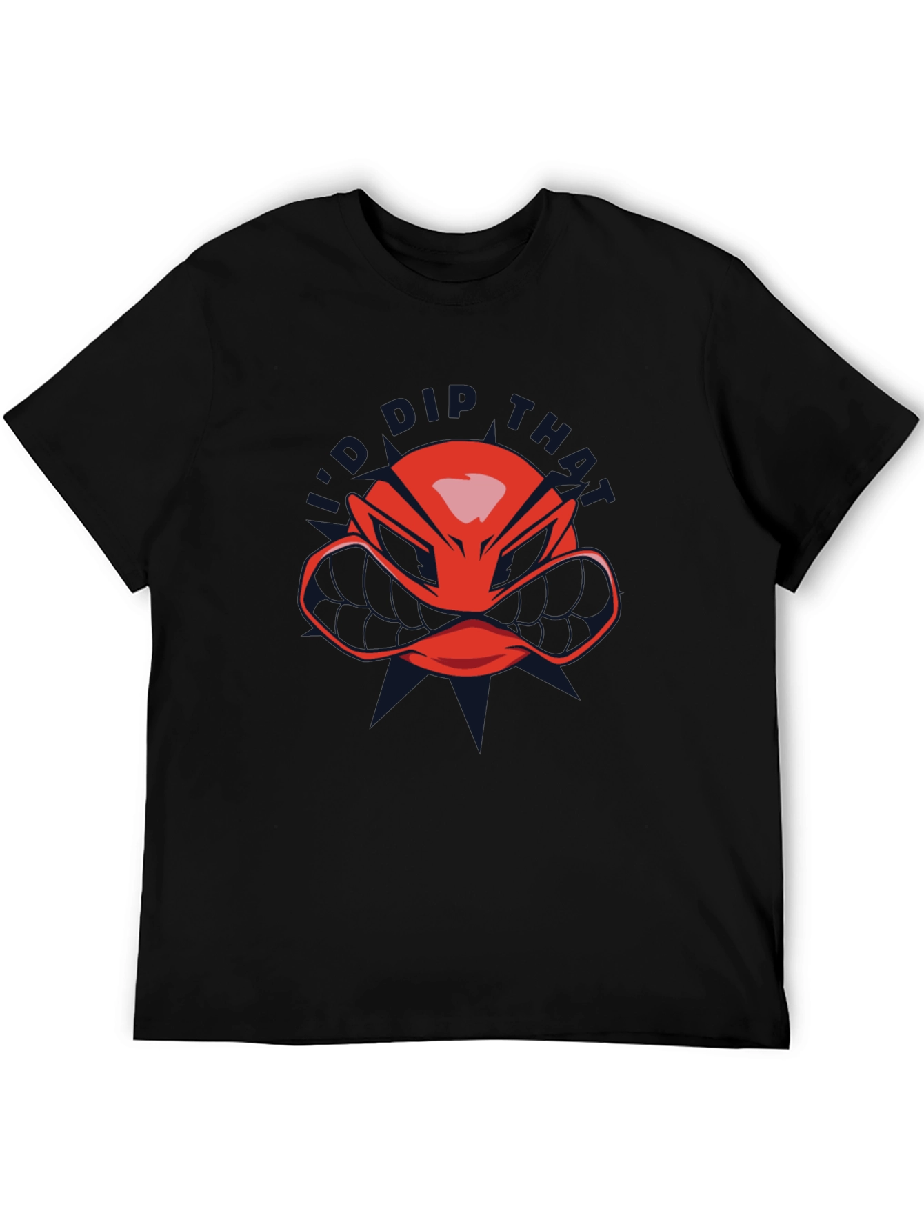 Red Helmet Graphic T-Shirt - Black Crew Neck