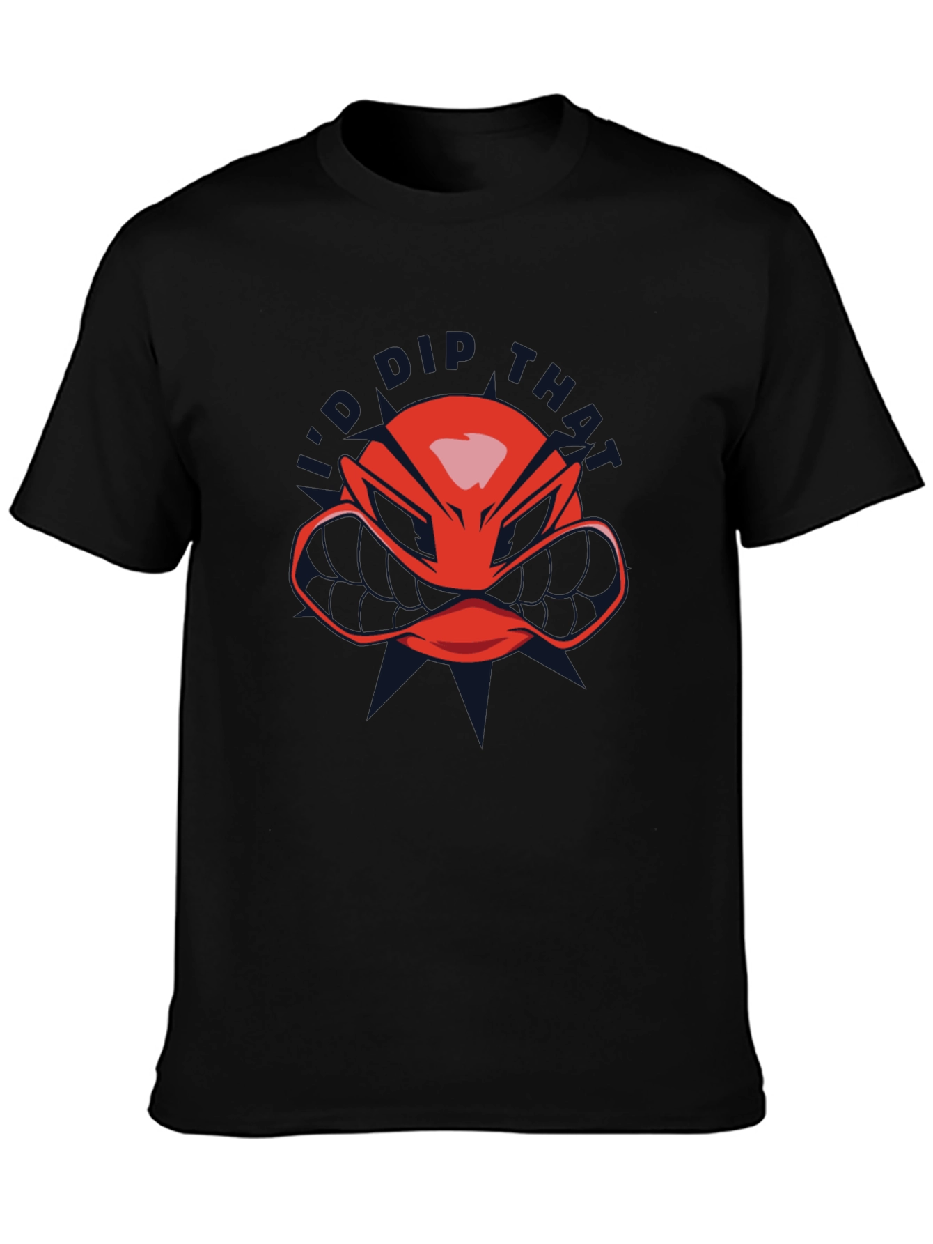 Red Helmet Graphic T-Shirt - Black Crew Neck