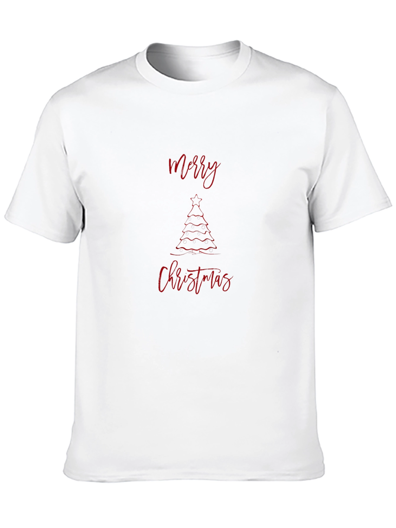 Festive Merry Christmas Tree Graphic Tee - Black