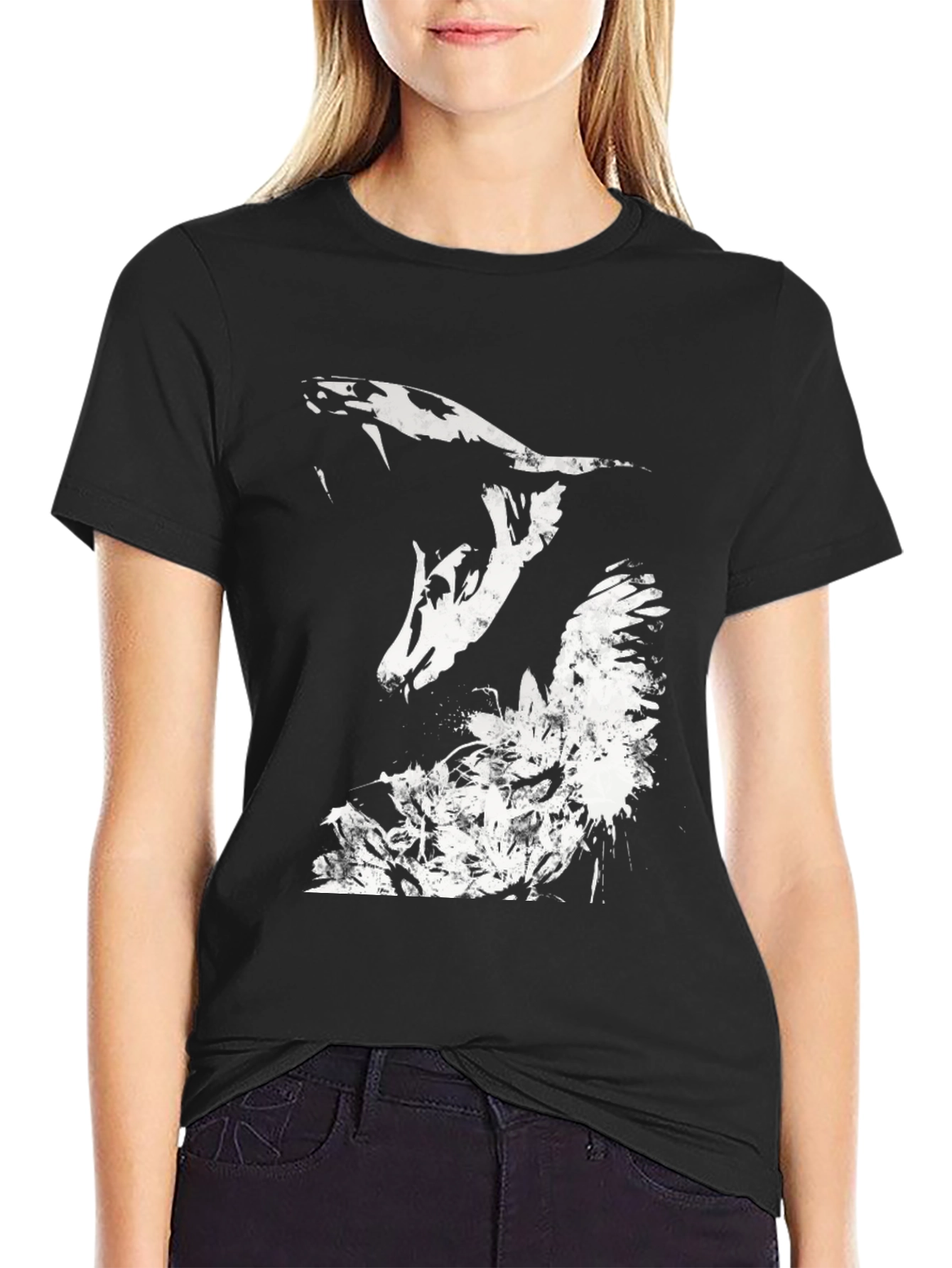 Mens Black Snake Graphic Tee