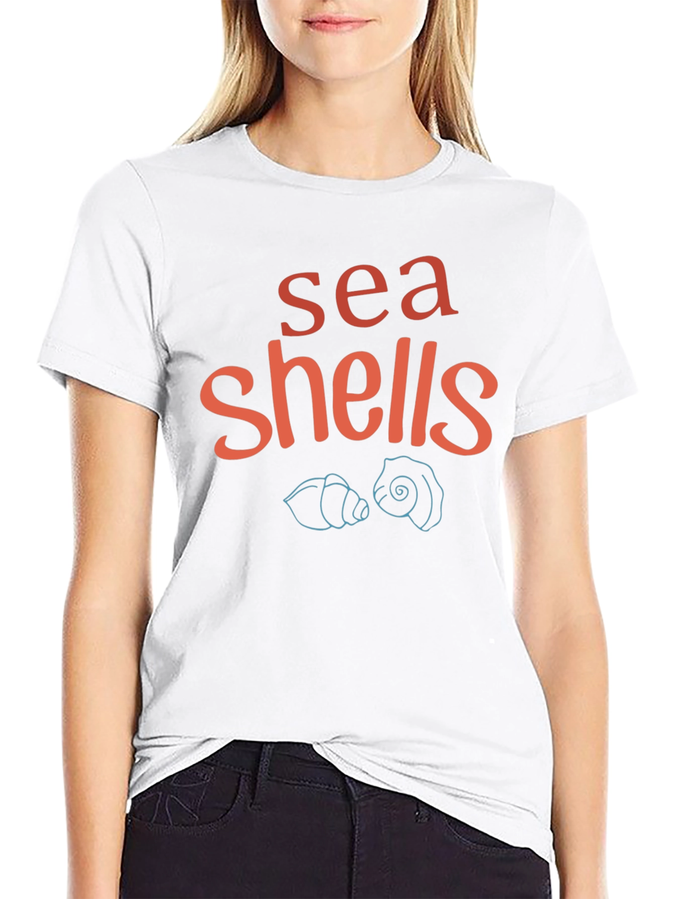 Sea Shells Graphic Tee - Black Cotton T-Shirt