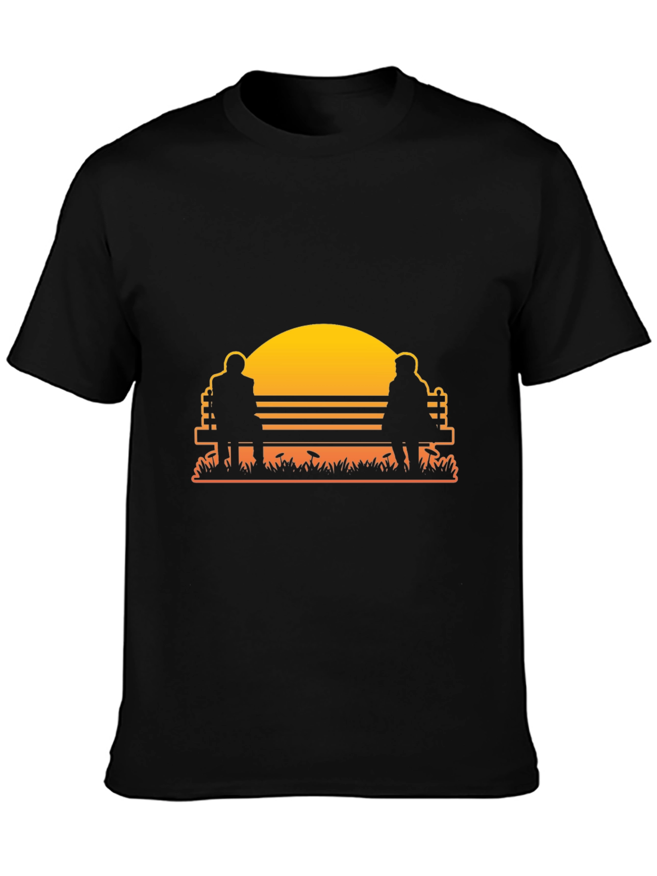 Sunset Couple Bench Graphic Tee