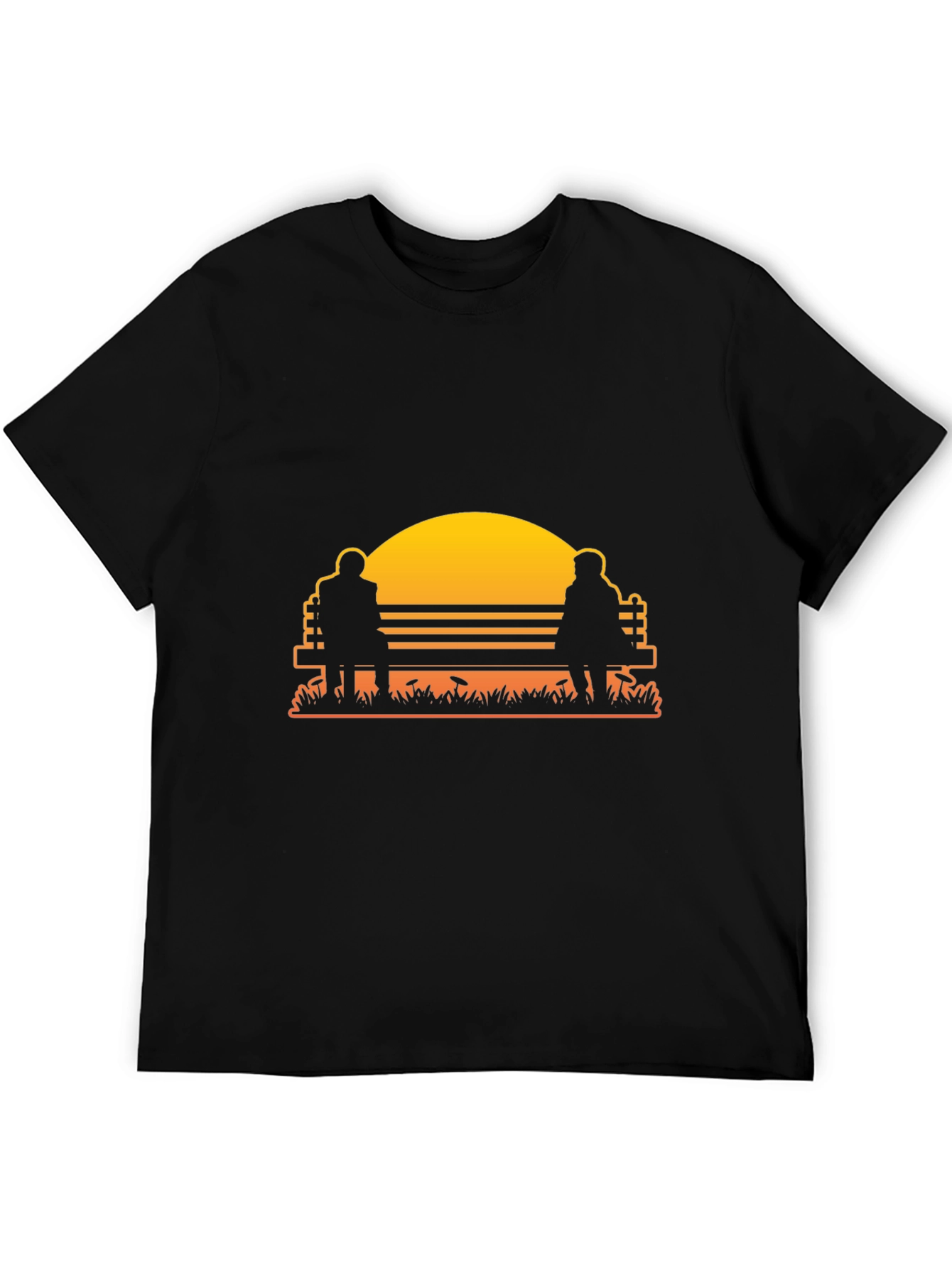Sunset Couple Bench Graphic Tee