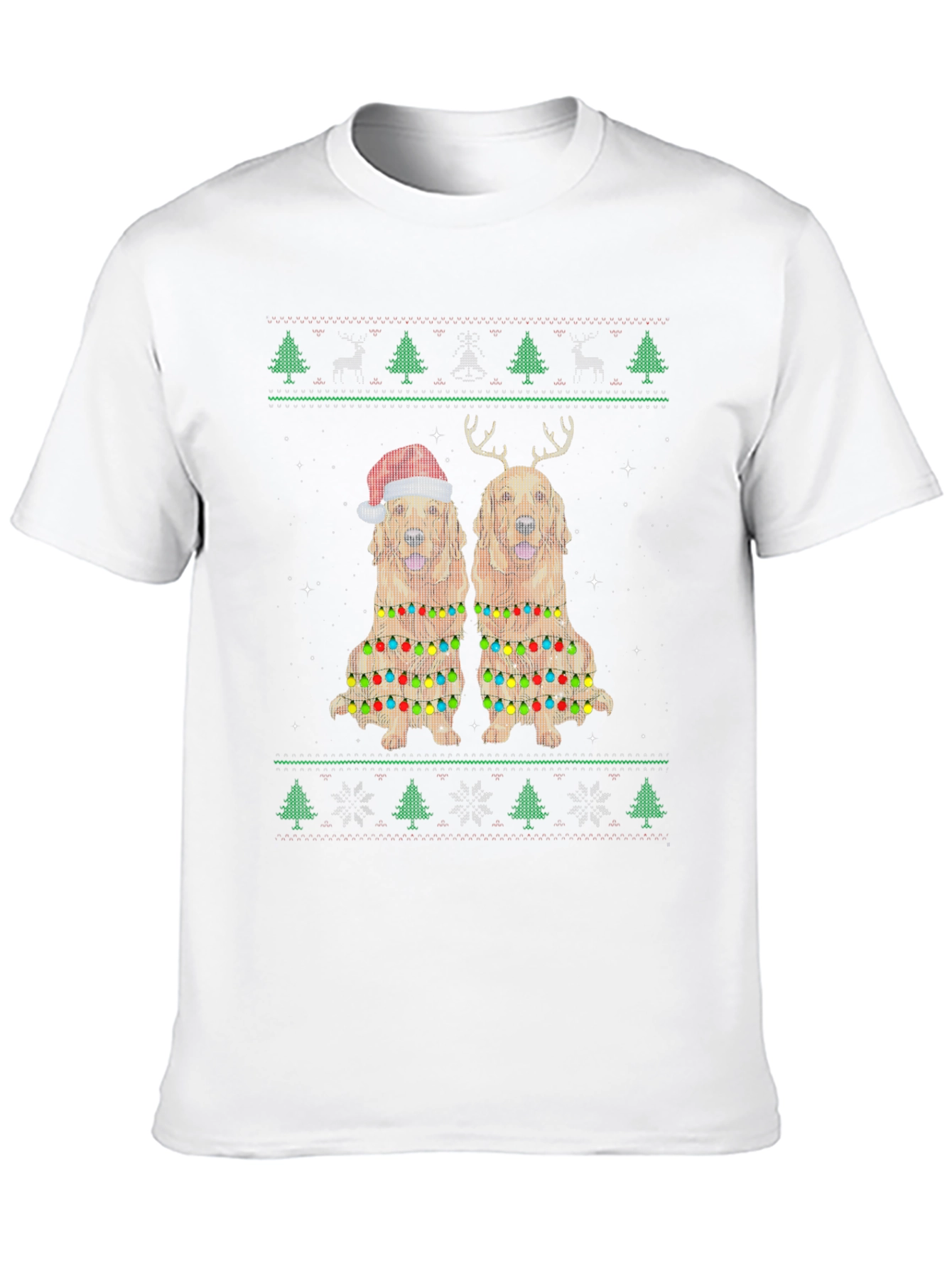 Golden Retriever Christmas Ugly Sweater T-Shirt