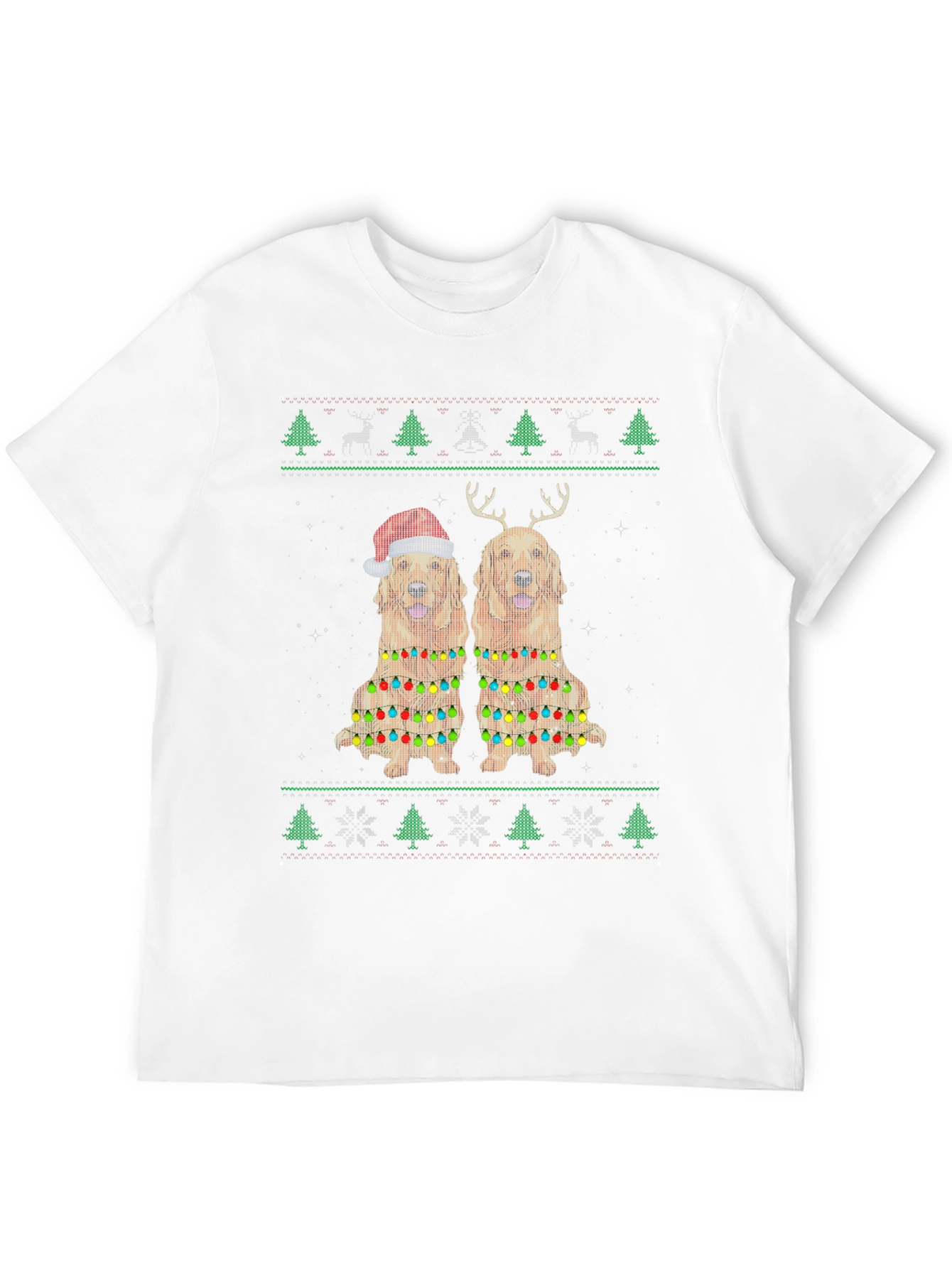 Golden Retriever Christmas Ugly Sweater T-Shirt