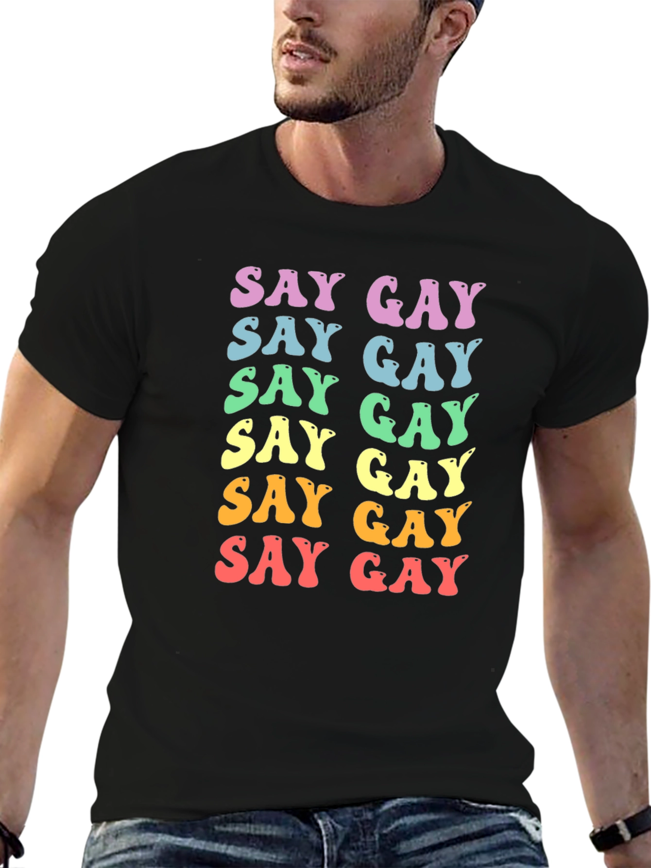 Retro Say Gay Graphic Tee - Pride Apparel