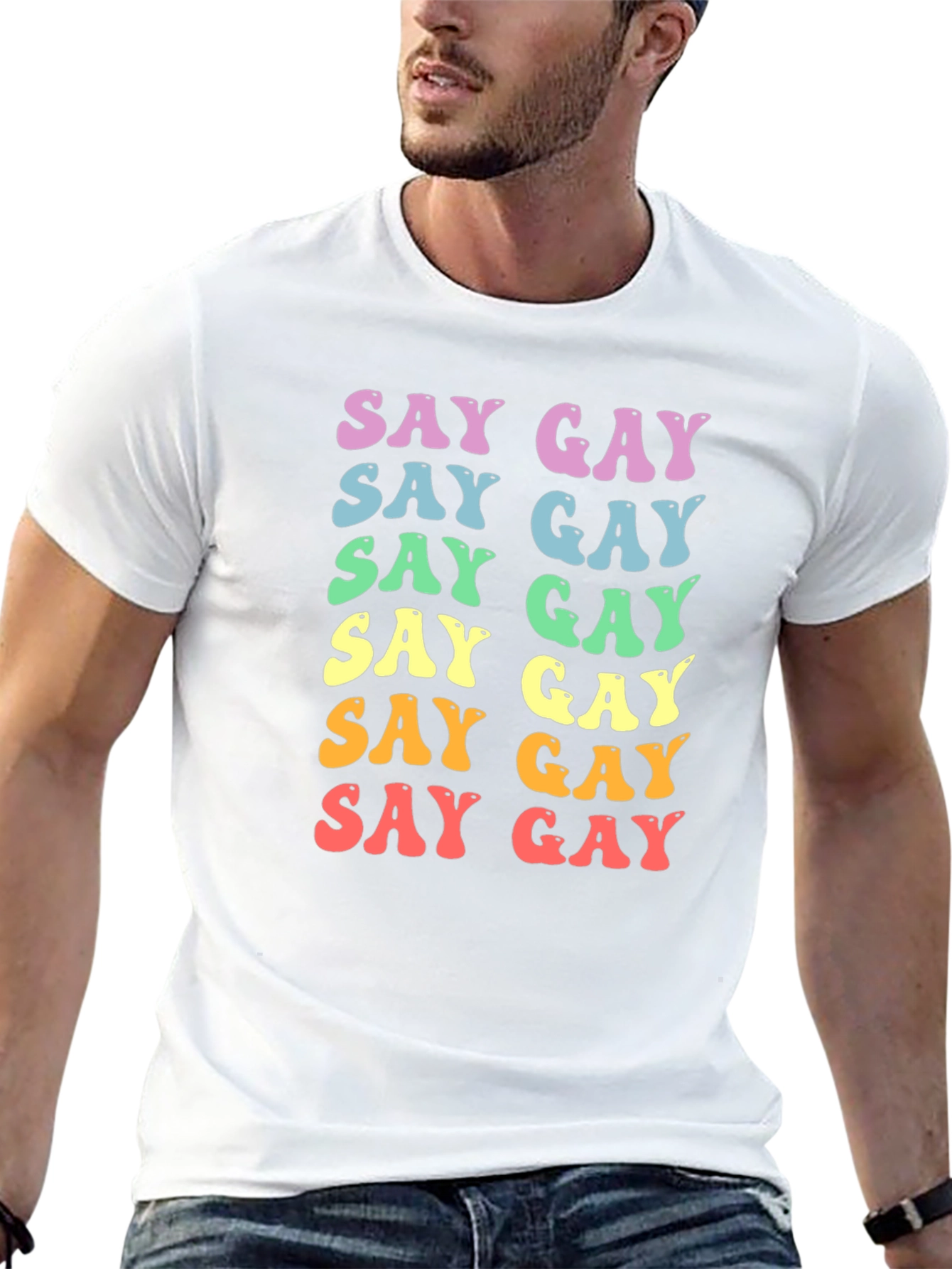 Retro Say Gay Graphic Tee - Pride Apparel