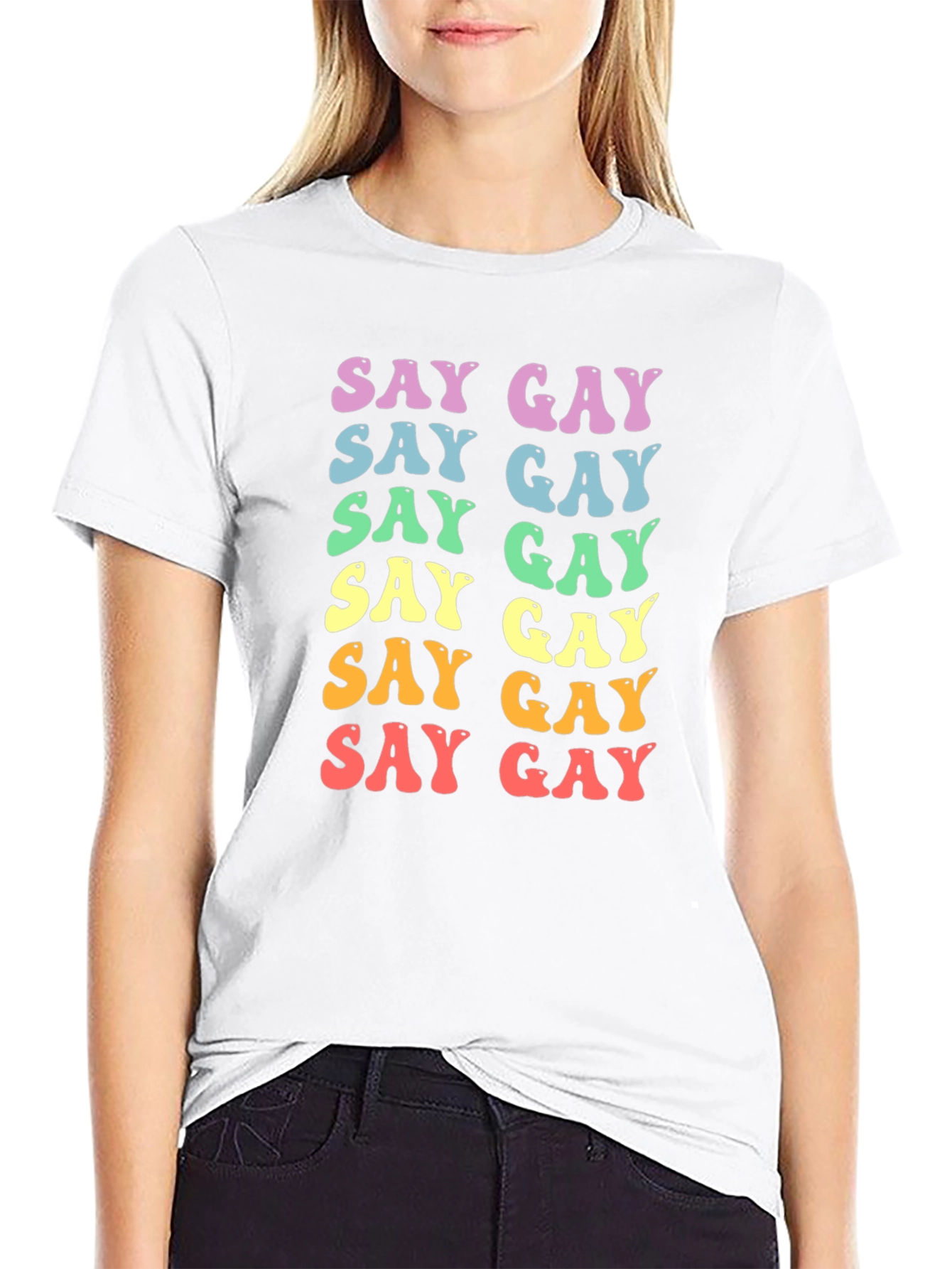 Retro Say Gay Graphic Tee - Pride Apparel
