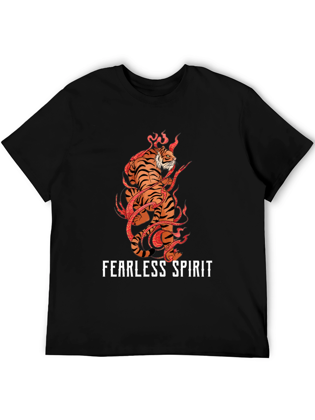 Fearless Spirit Tiger Graphic Tee - Black