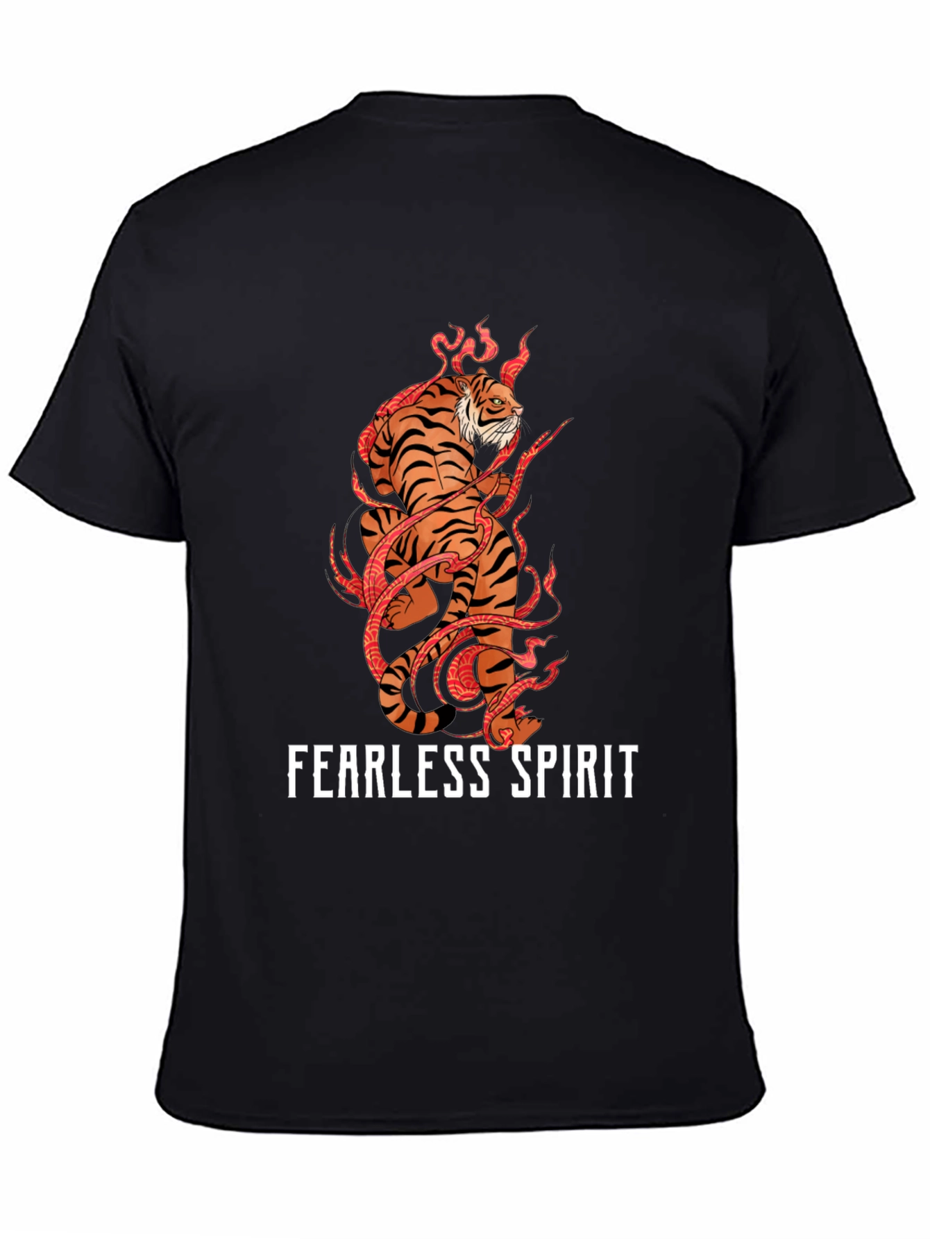 Fearless Spirit Tiger Graphic Tee - Black