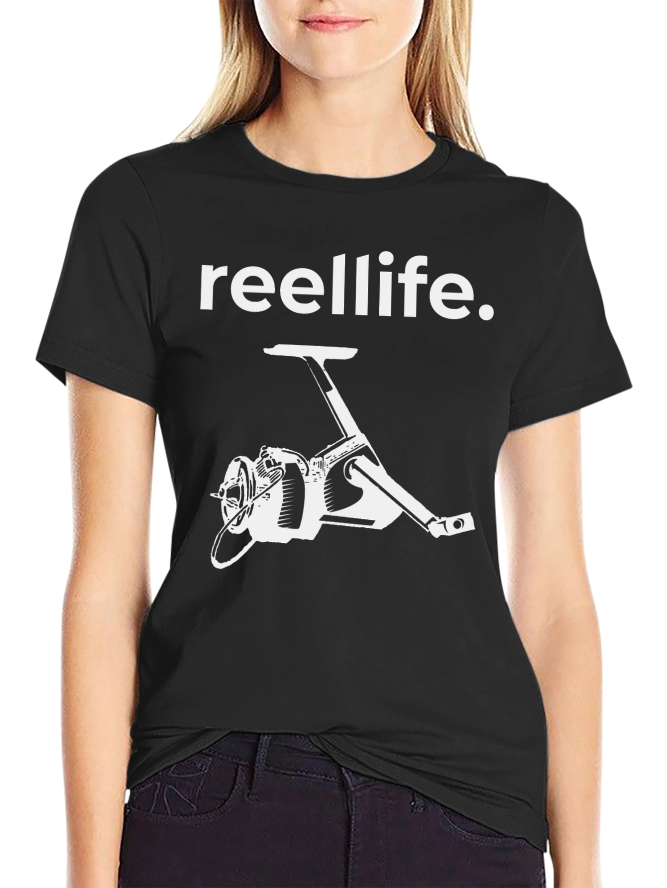 Reellife Fishing T-Shirt - Black Graphic Tee