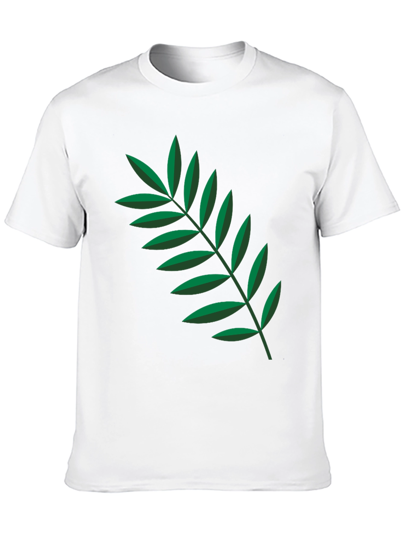 Leaf Print Black Crew Neck Tee