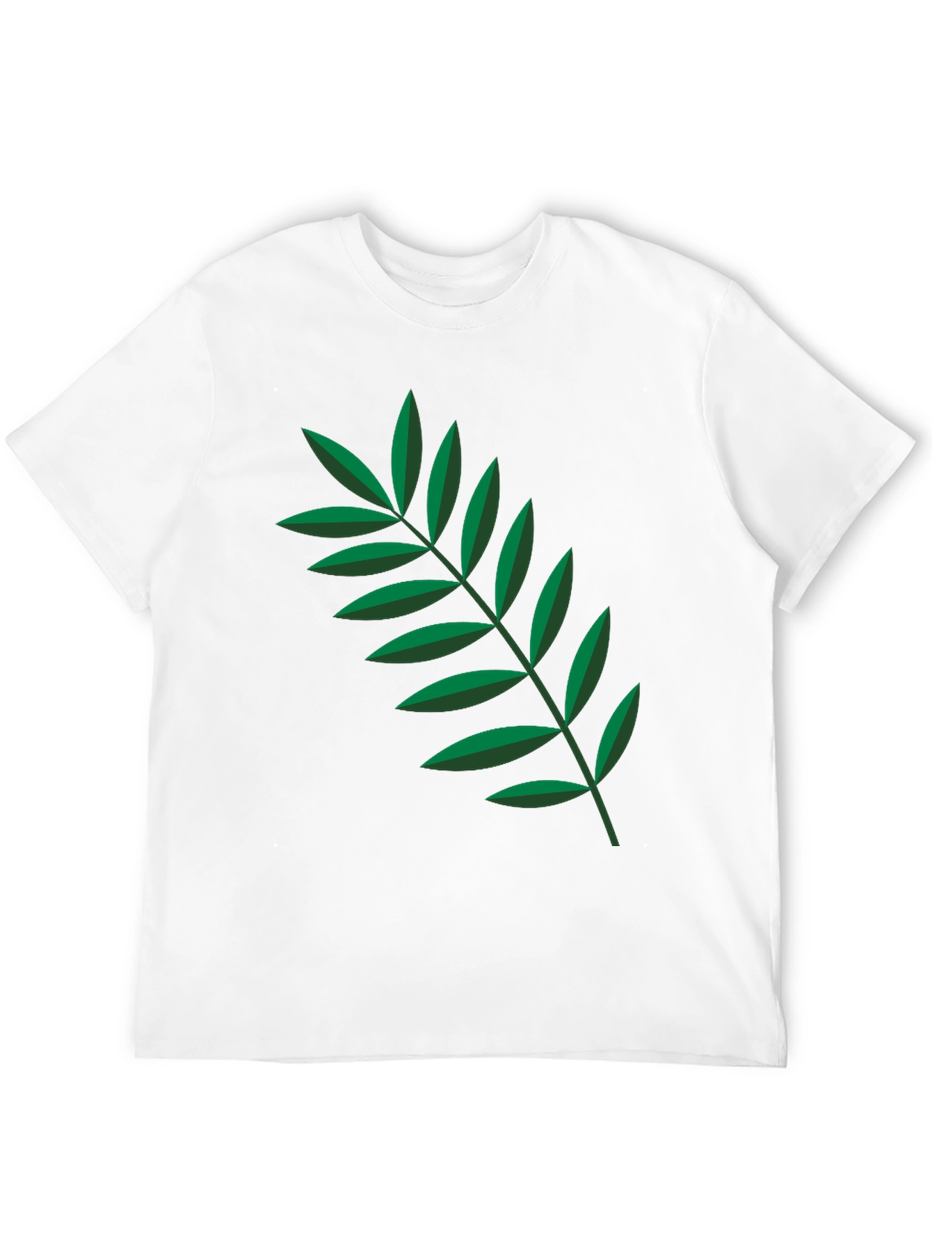 Leaf Print Black Crew Neck Tee