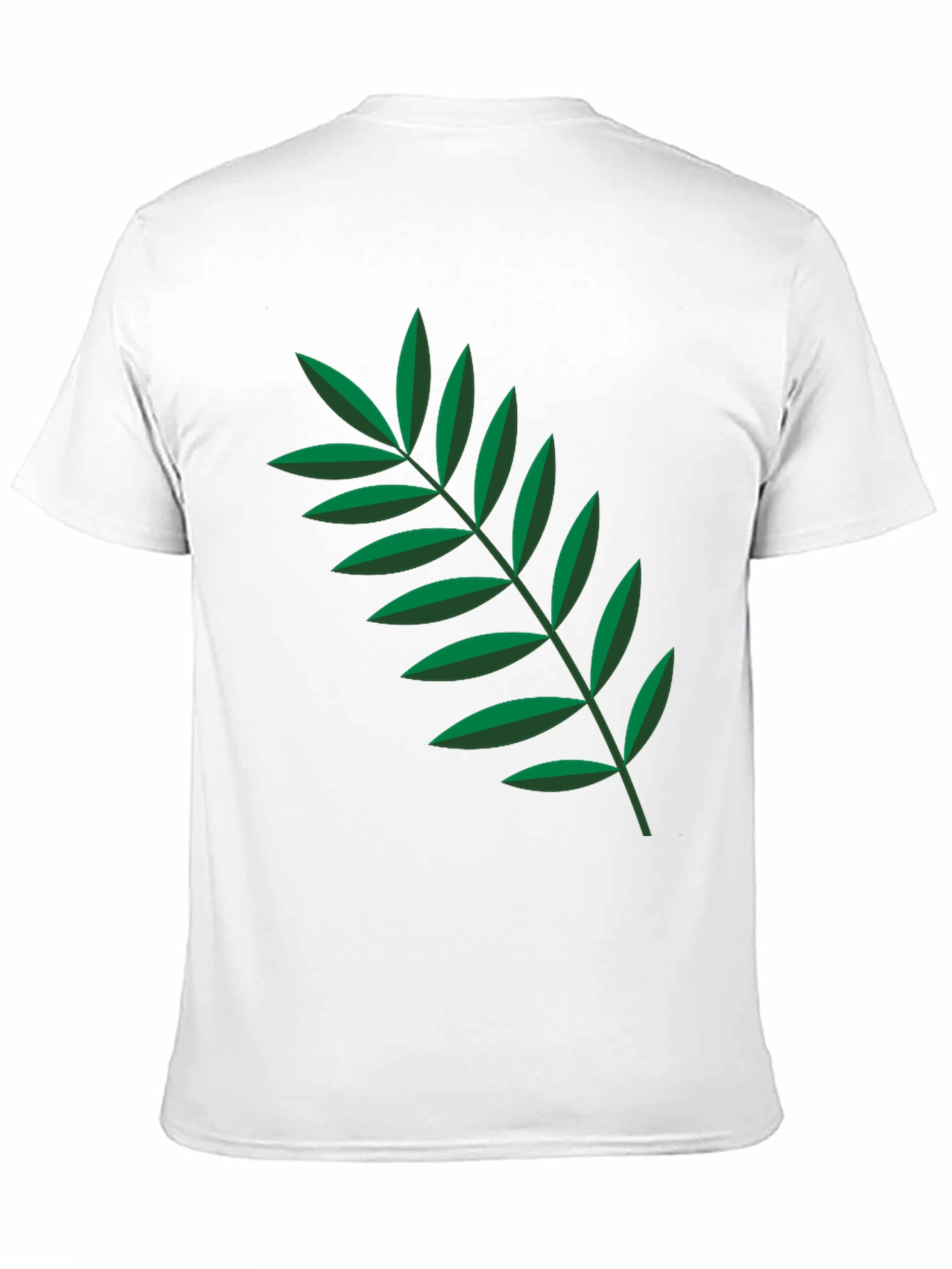 Leaf Print Black Crew Neck Tee