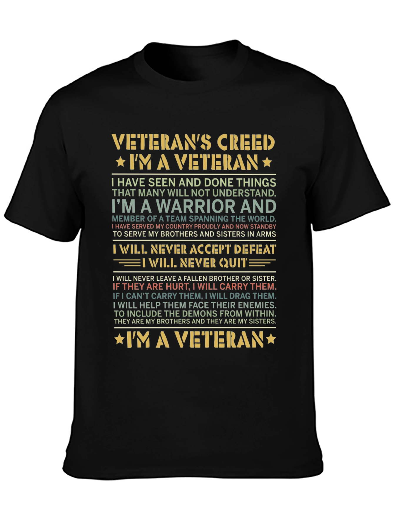 Veterans Creed Graphic T-Shirt