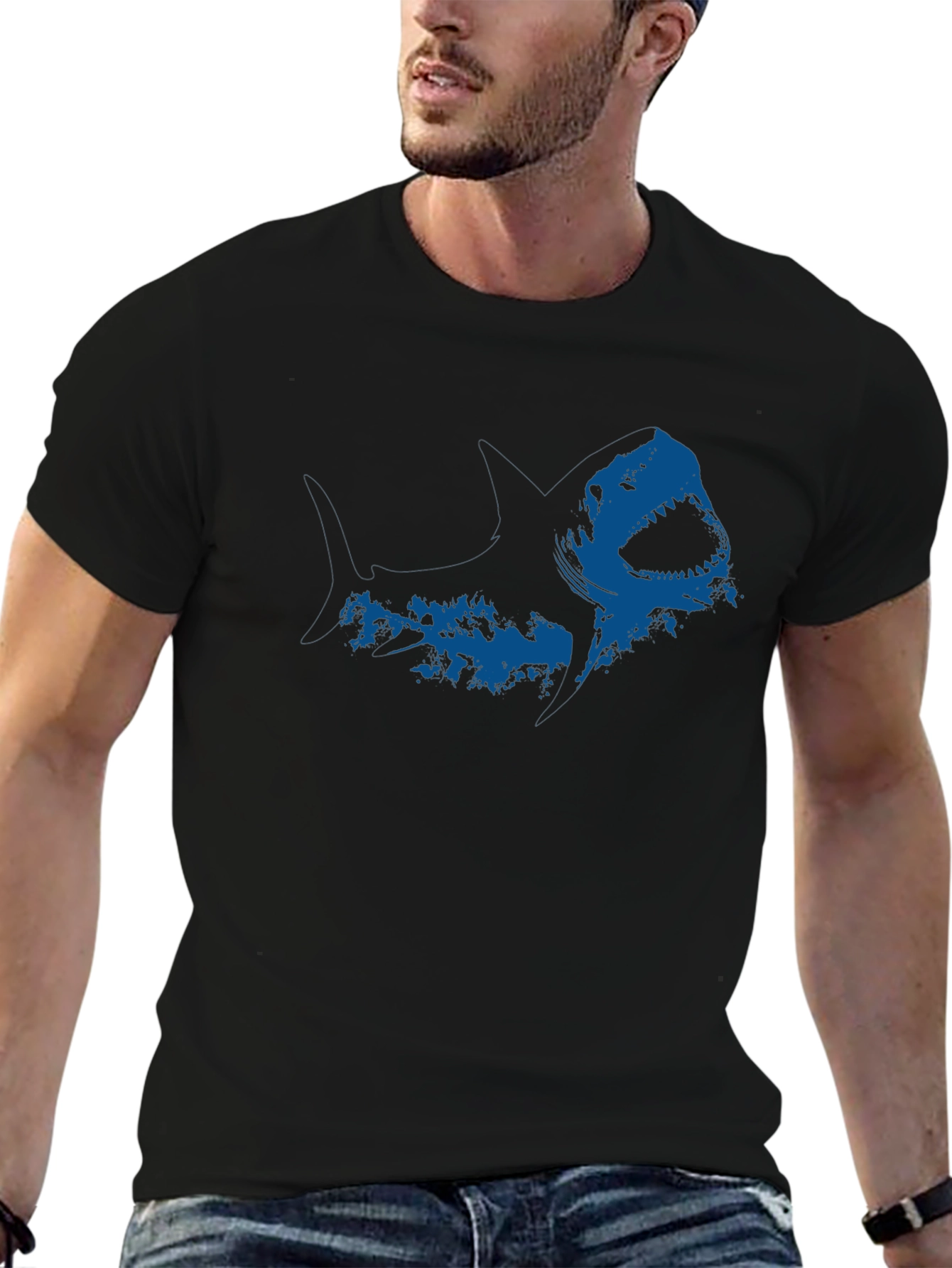 Shark Graphic Black T-Shirt