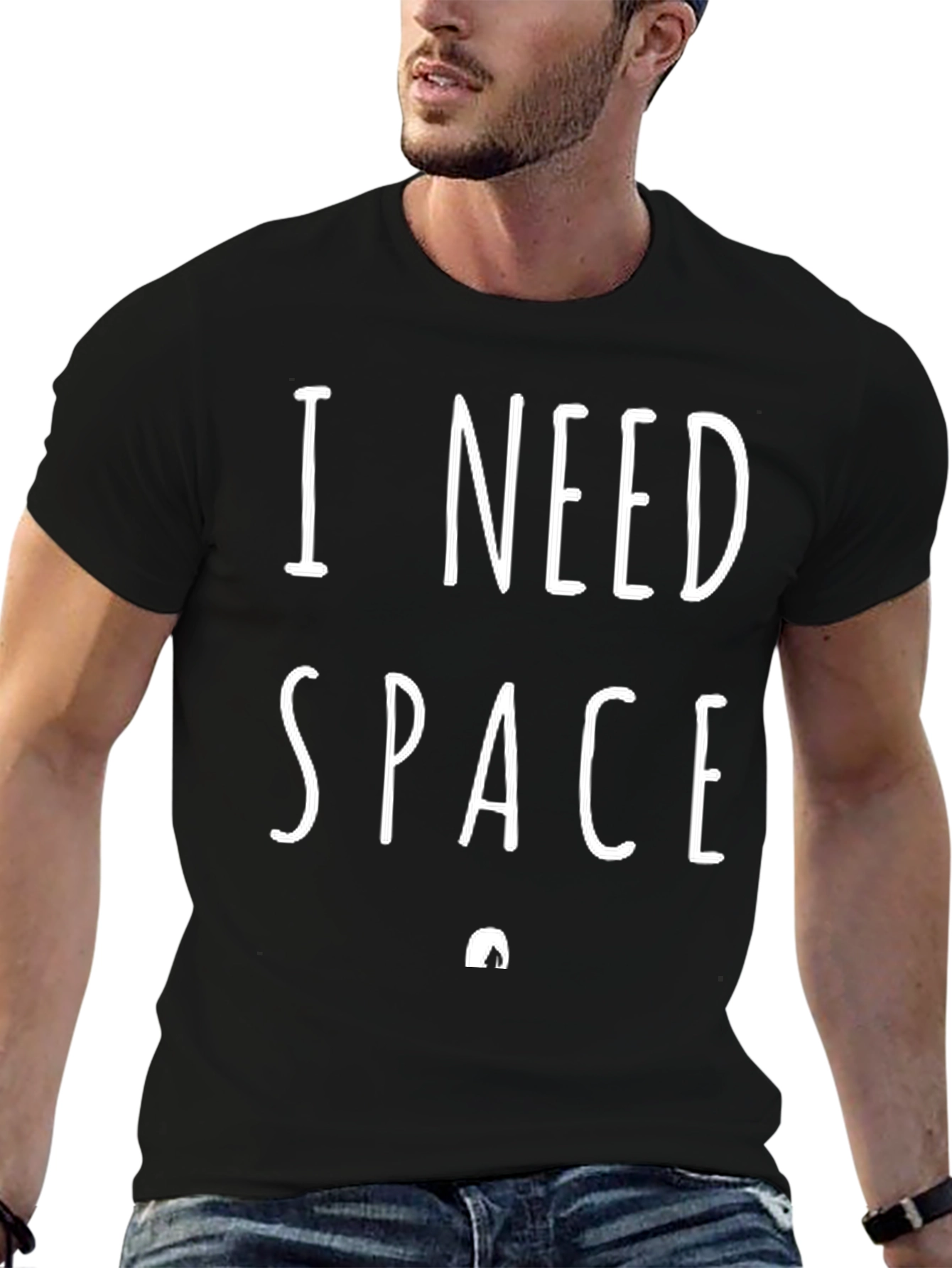 I Need Space Black Graphic Tee