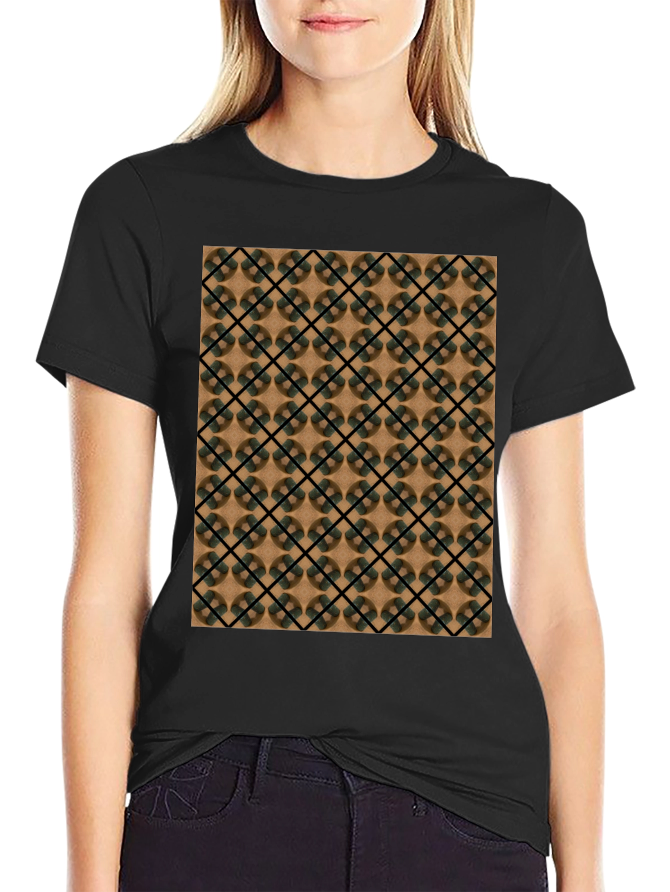 Geometric Pattern T-Shirt - Modern Casual Wear