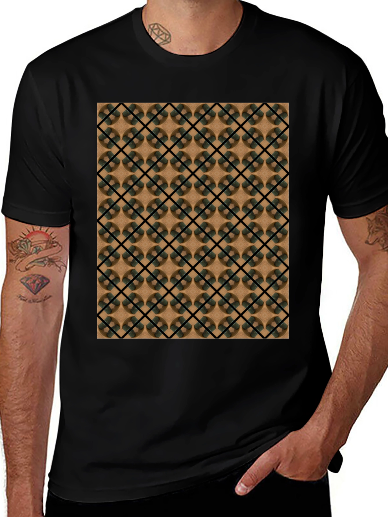 Geometric Pattern T-Shirt - Modern Casual Wear