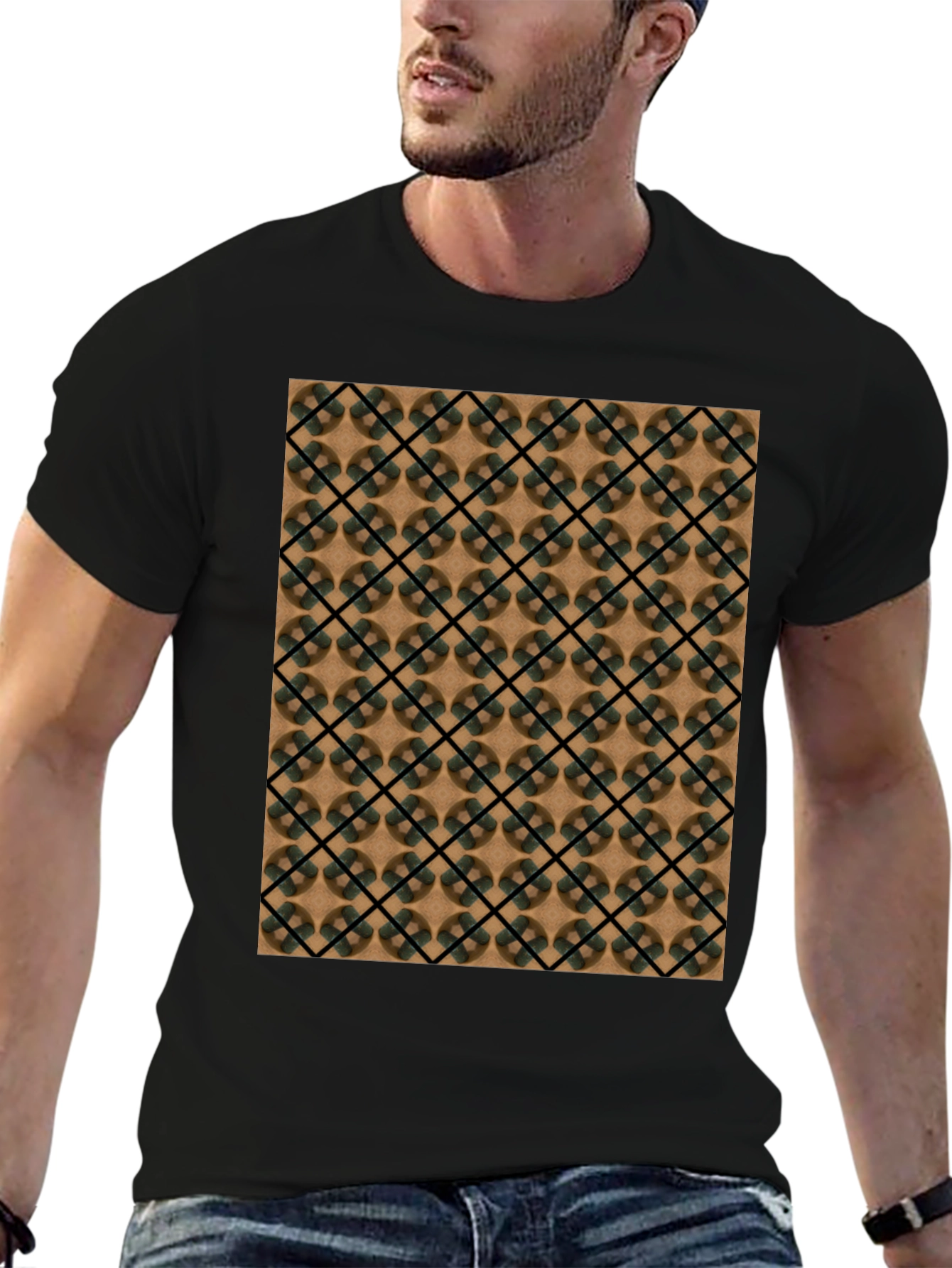 Geometric Pattern T-Shirt - Modern Casual Wear